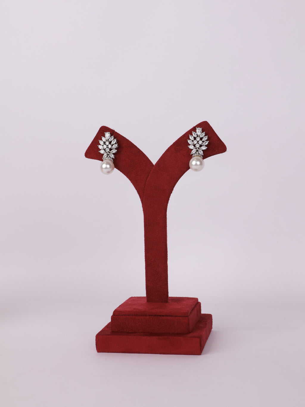 Royal Marquise Cluster Leaf & Pearl Drop Earrings