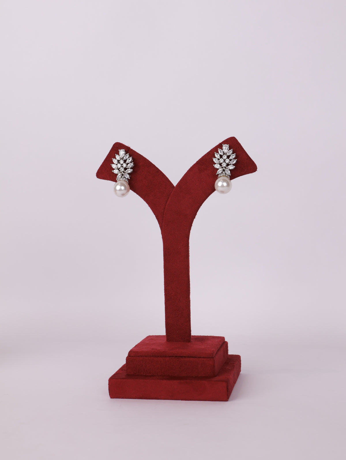 Royal Marquise Cluster Leaf & Pearl Drop Earrings
