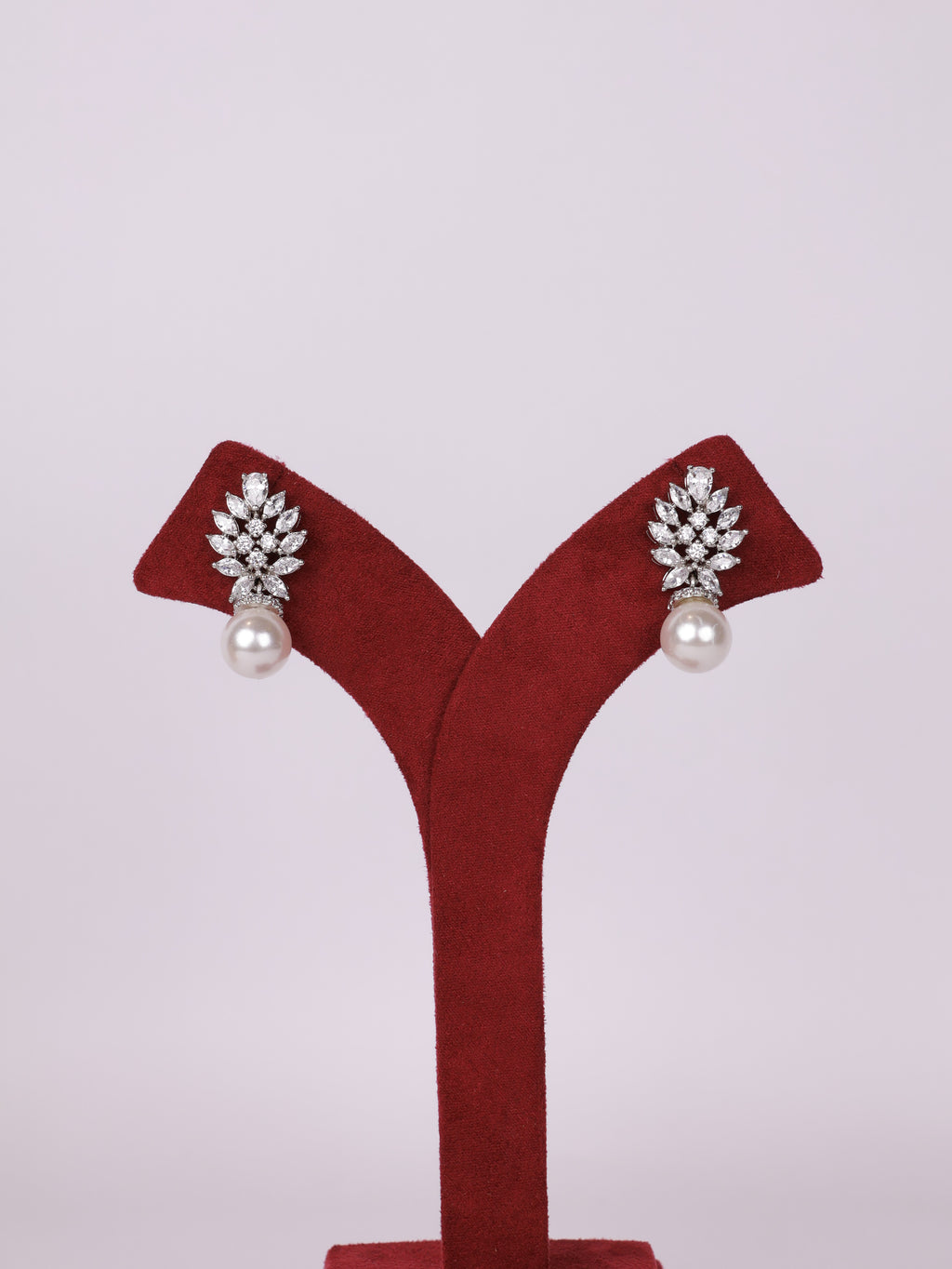 Royal Marquise Cluster Leaf & Pearl Drop Earrings