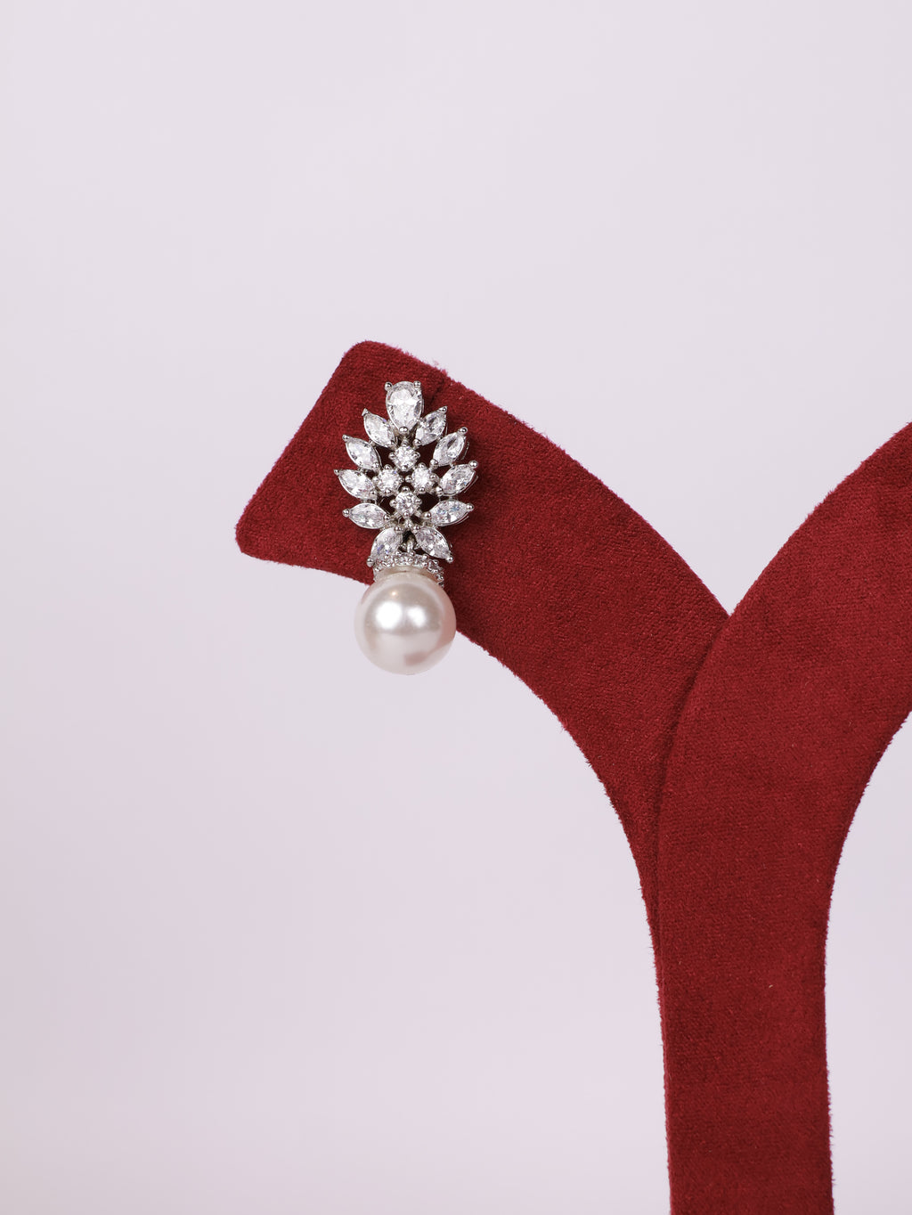 Royal Marquise Cluster Leaf & Pearl Drop Earrings