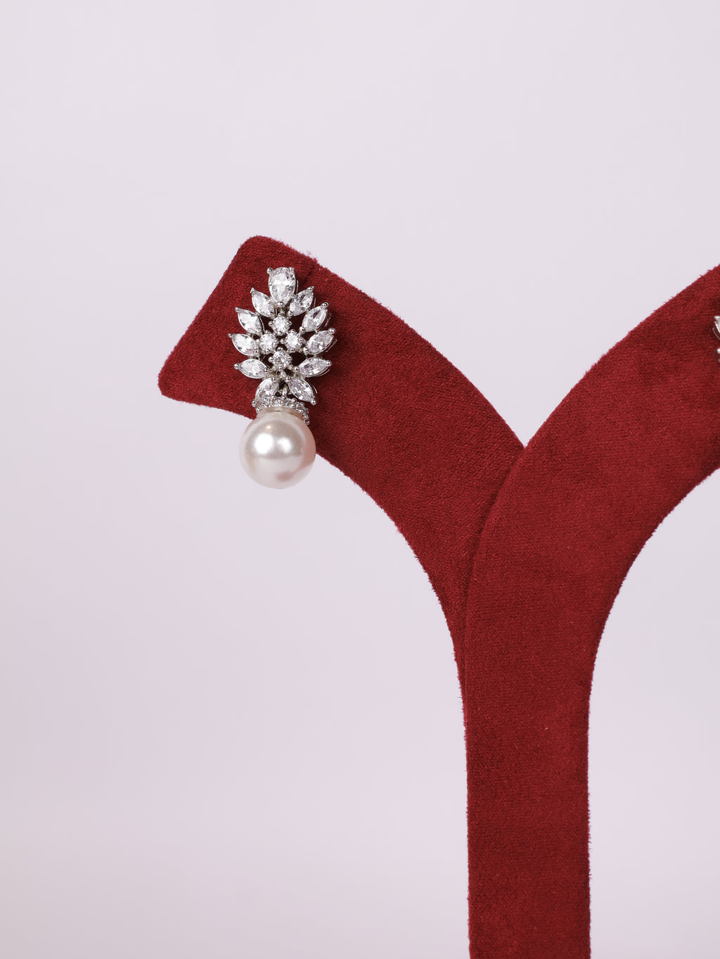 Royal Marquise Cluster Leaf & Pearl Drop Earrings