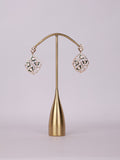 Royal Floral Vine Enamel & Polki Drop Earrings