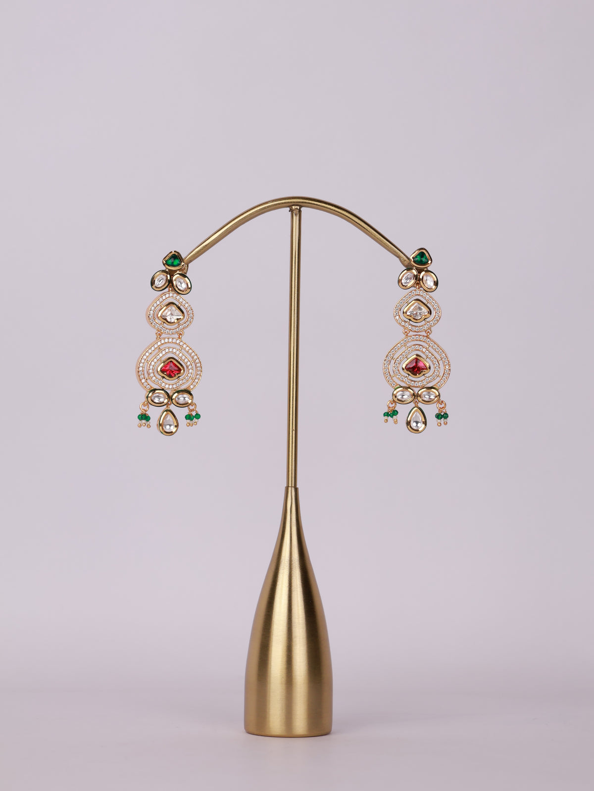 Royal Kundan Polki & Multi-Gemstone Tiered Chandelier Earrings