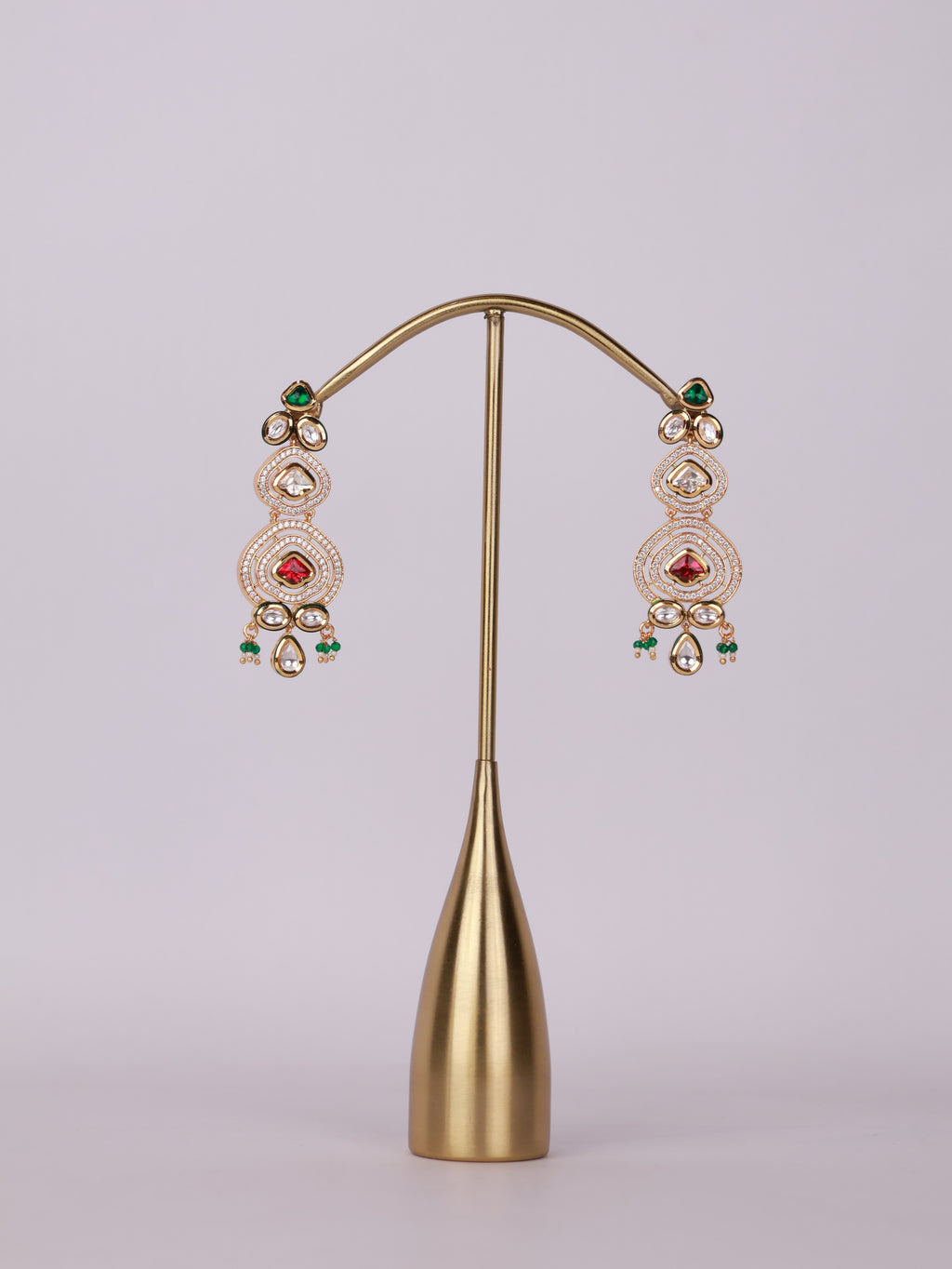 Royal Kundan Polki & Multi-Gemstone Tiered Chandelier Earrings