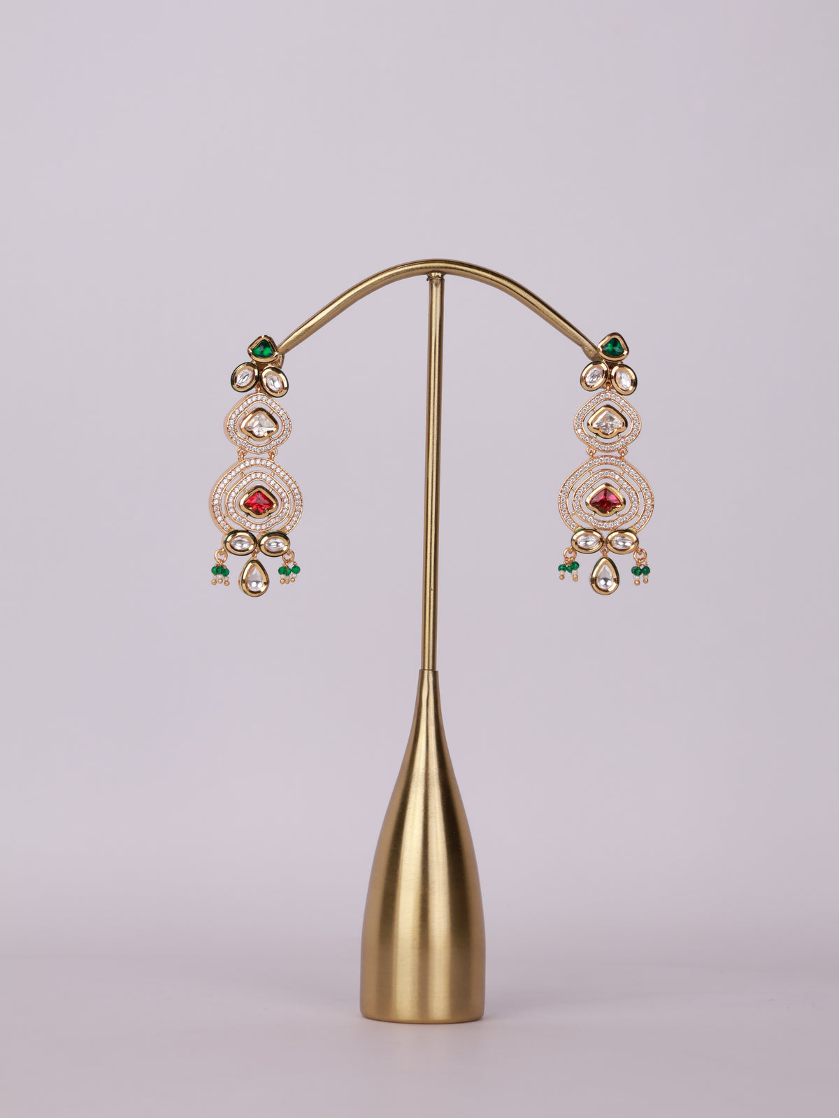 Royal Kundan Polki & Multi-Gemstone Tiered Chandelier Earrings