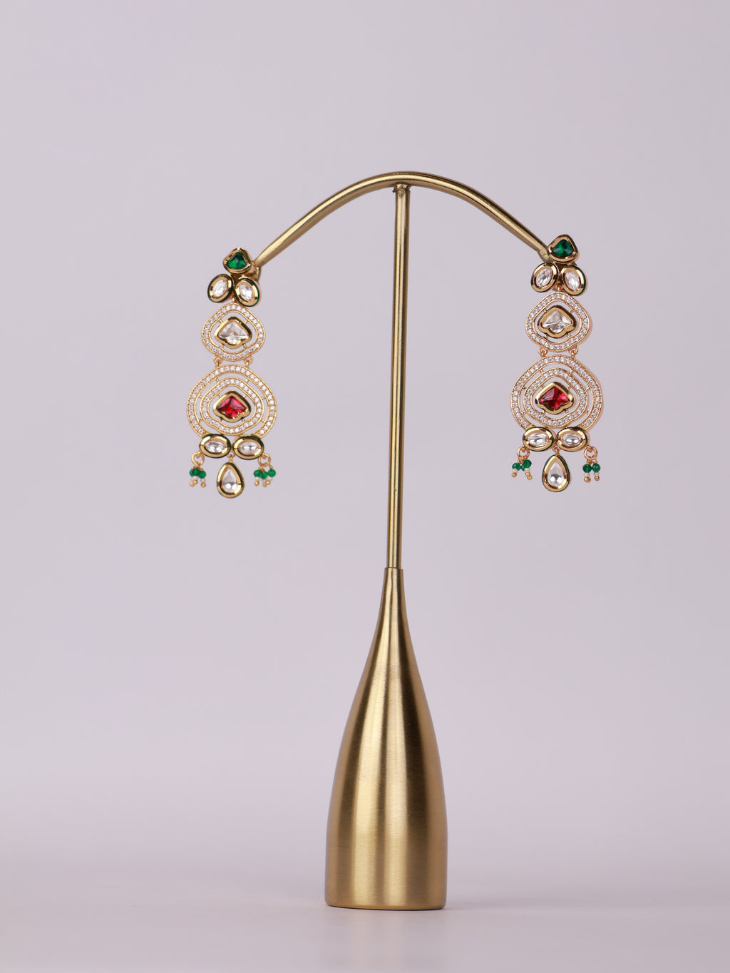Royal Kundan Polki & Multi-Gemstone Tiered Chandelier Earrings