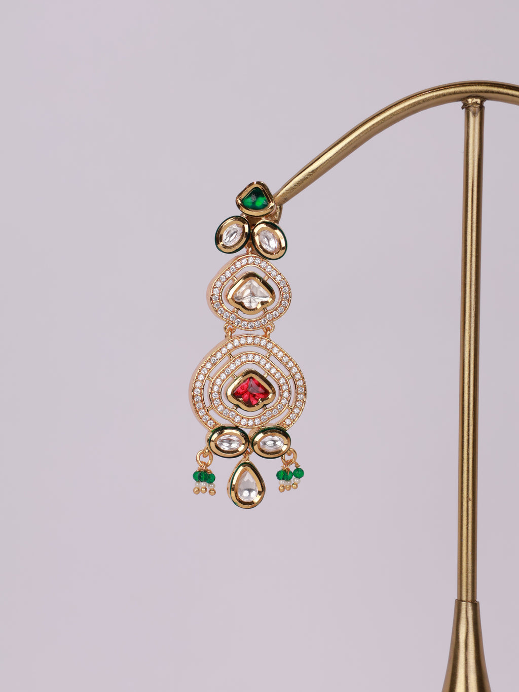 Royal Kundan Polki & Multi-Gemstone Tiered Chandelier Earrings