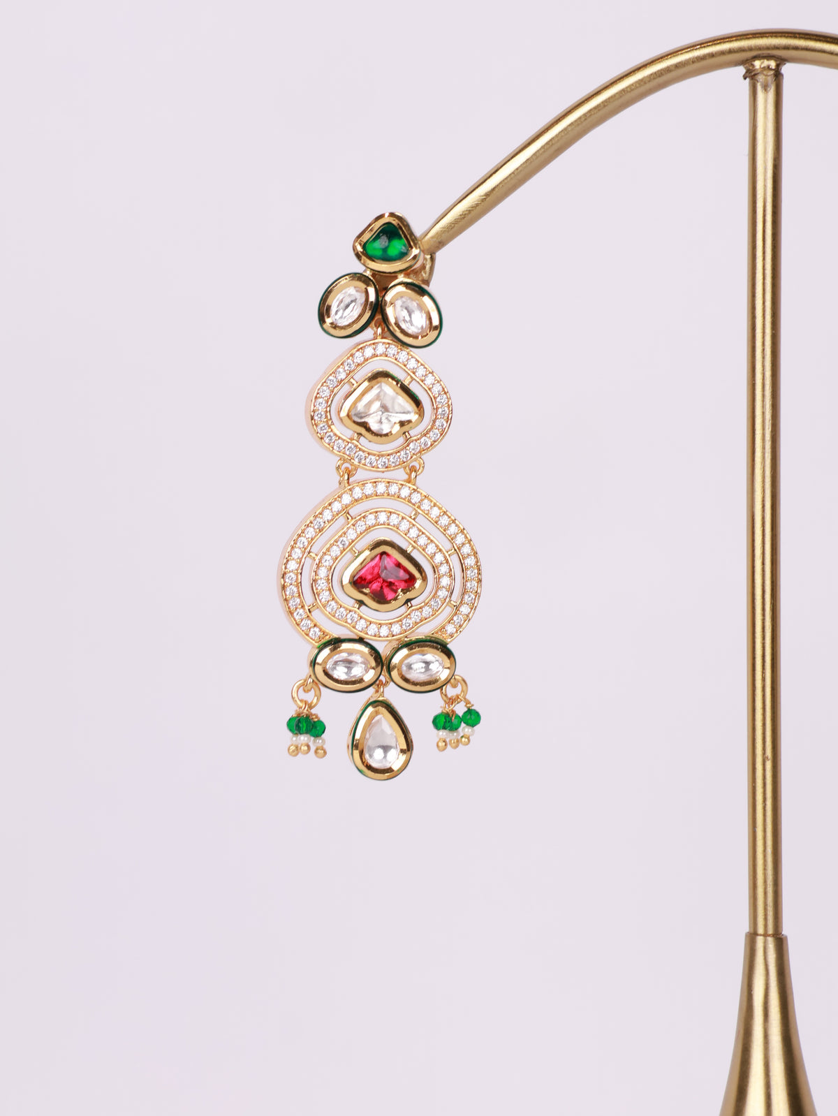 Royal Kundan Polki & Multi-Gemstone Tiered Chandelier Earrings