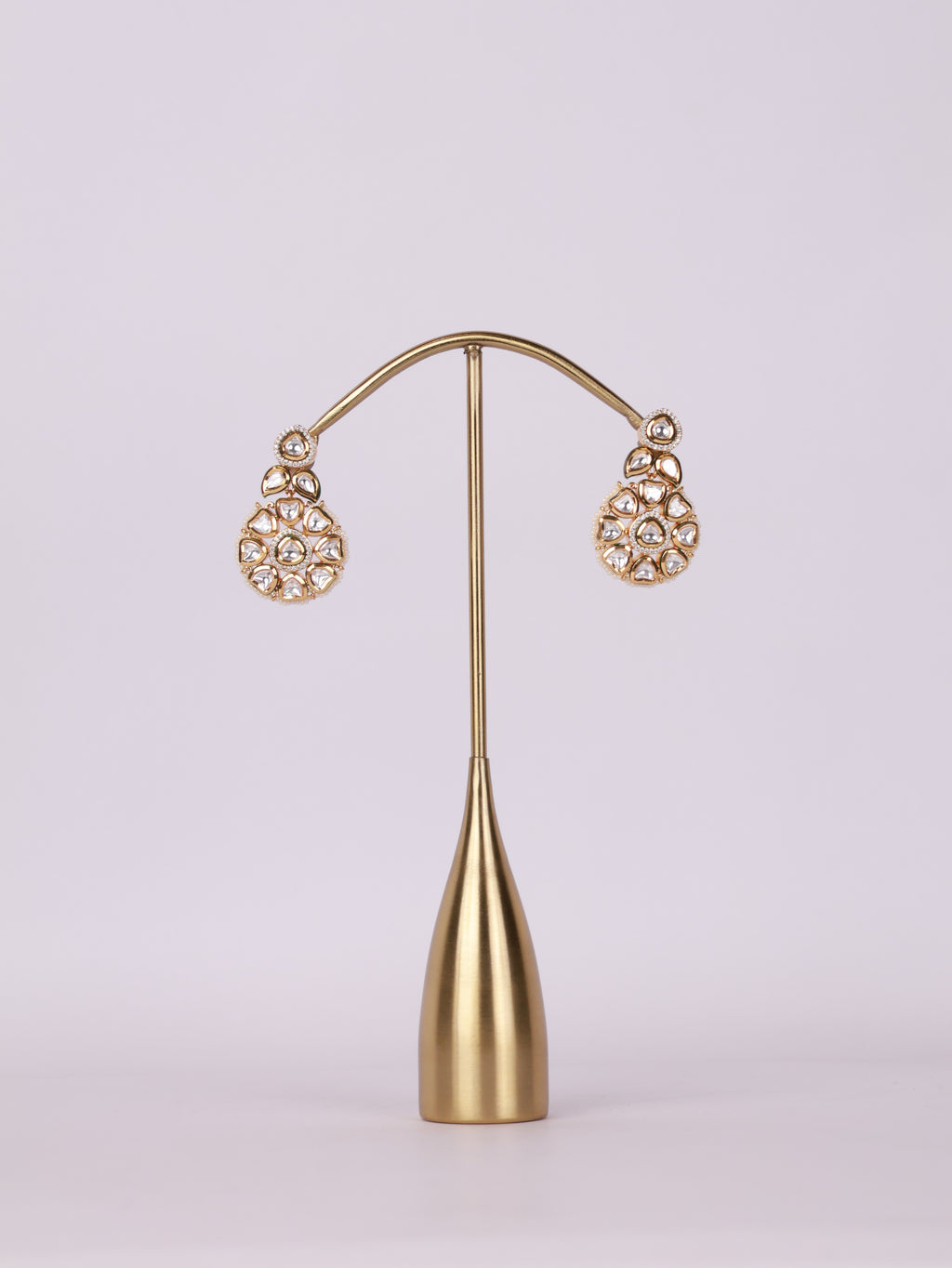 Royal Kundan Polki Floral Medallion Drop Earrings