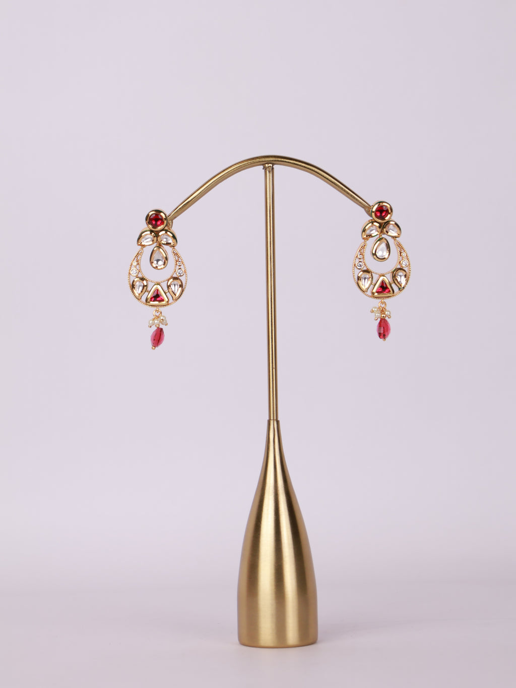 Ruby Kundan Drop Earrings