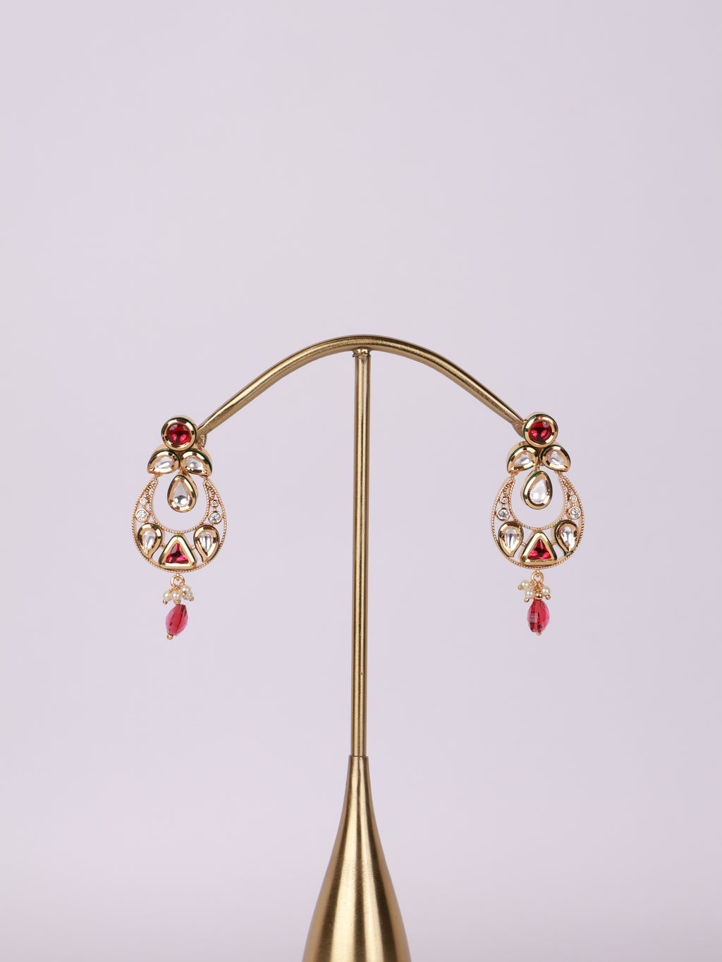 Ruby Kundan Drop Earrings