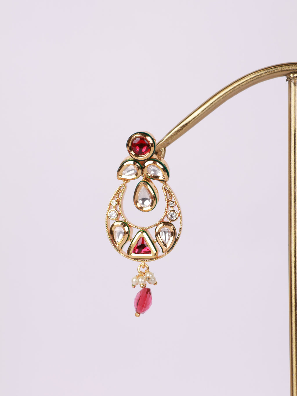 Ruby Kundan Drop Earrings