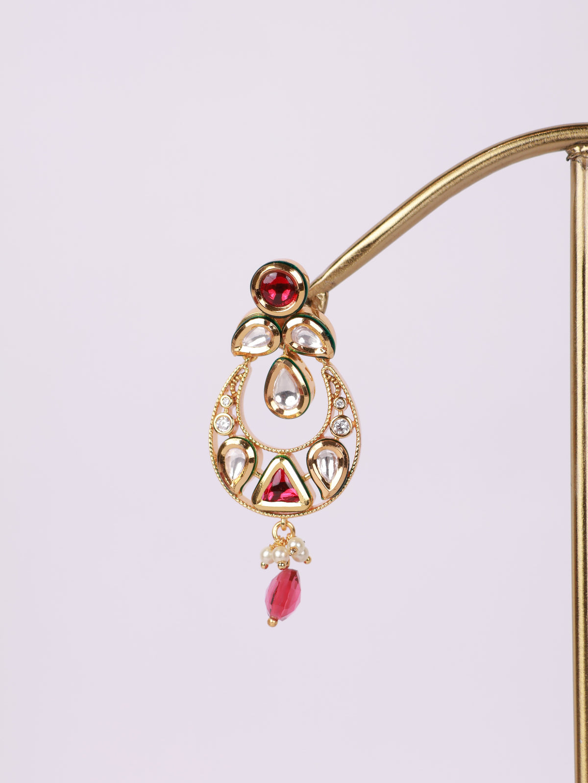 Ruby Kundan Drop Earrings