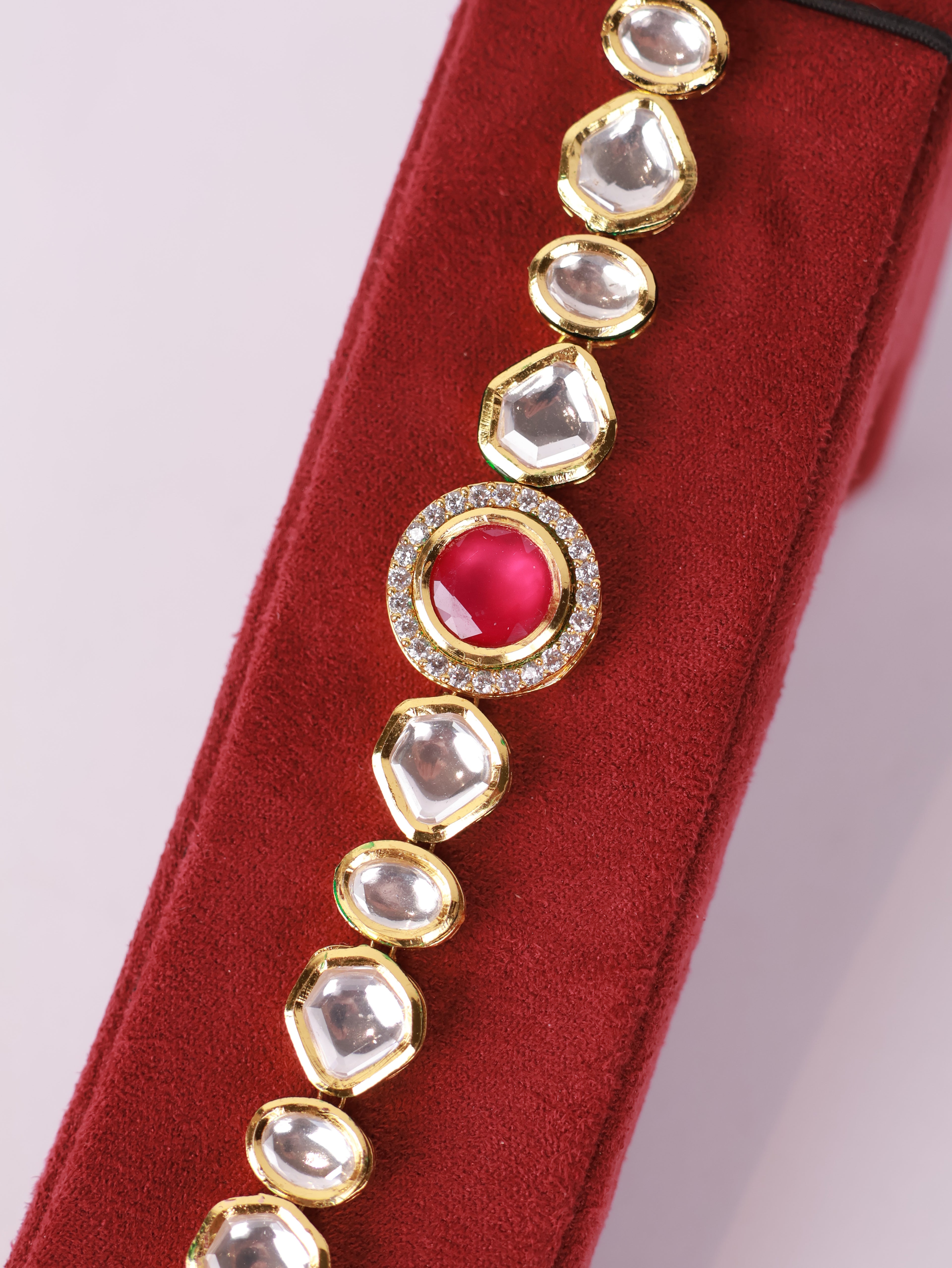 Regal Ruby & Kundan Halo Bracelet