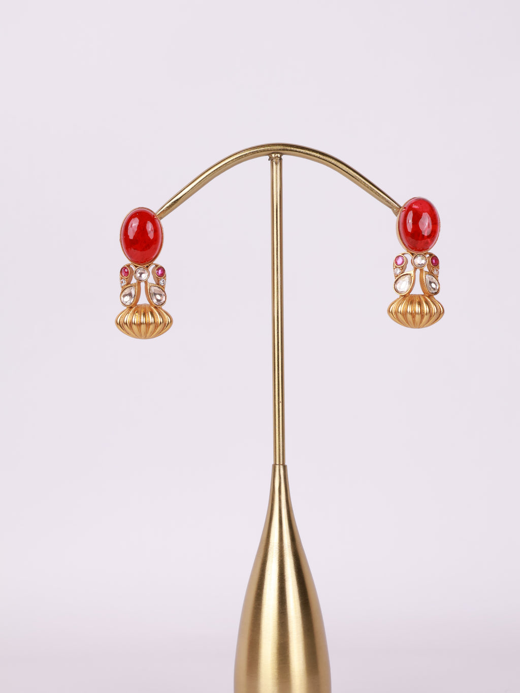 Geometric Crystal & Pearl Statement Drop Earrings