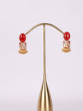Geometric Crystal & Pearl Statement Drop Earrings