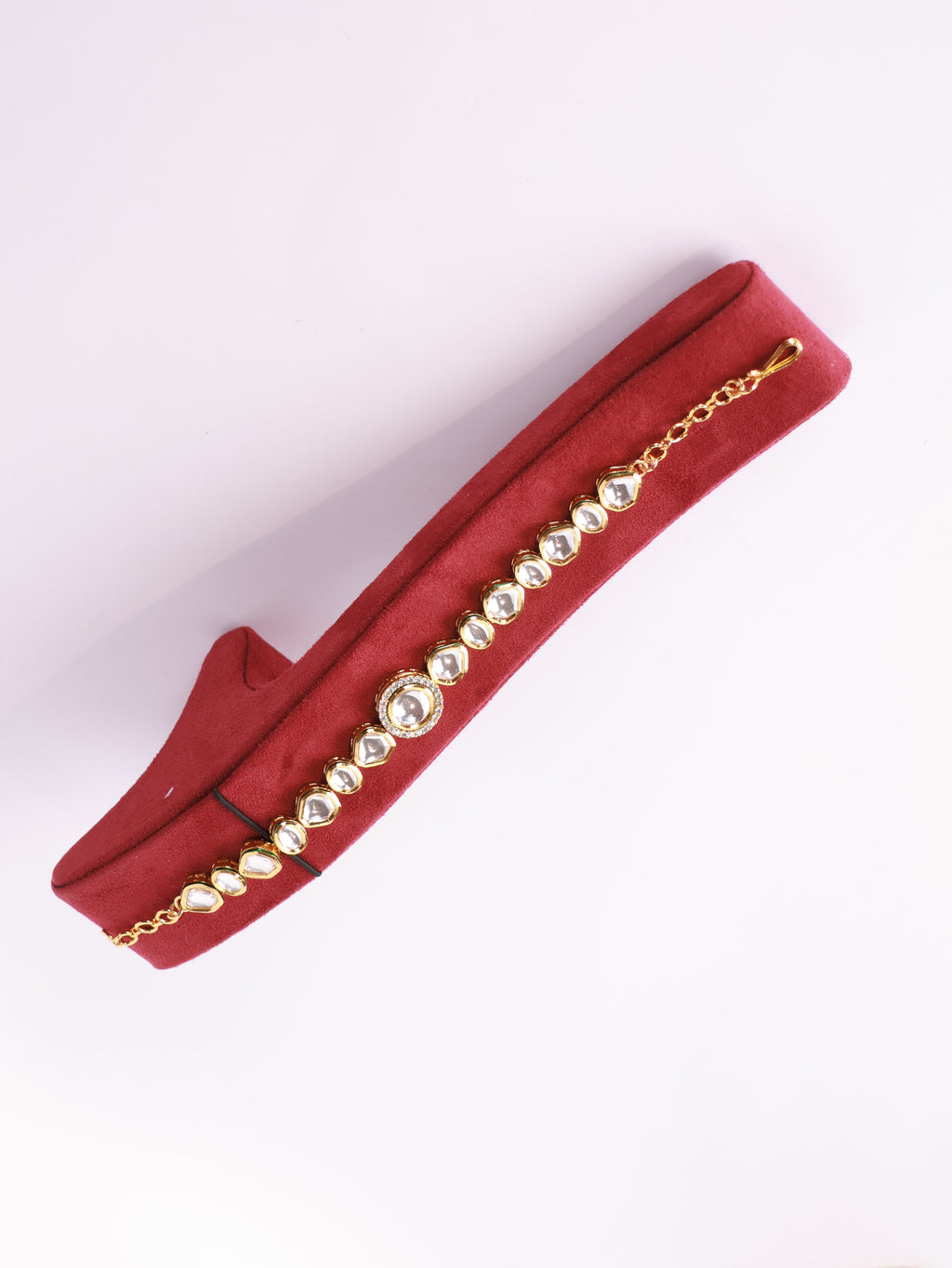 Royal Uncut Kundan Polki Solitaire Halo Bracelet