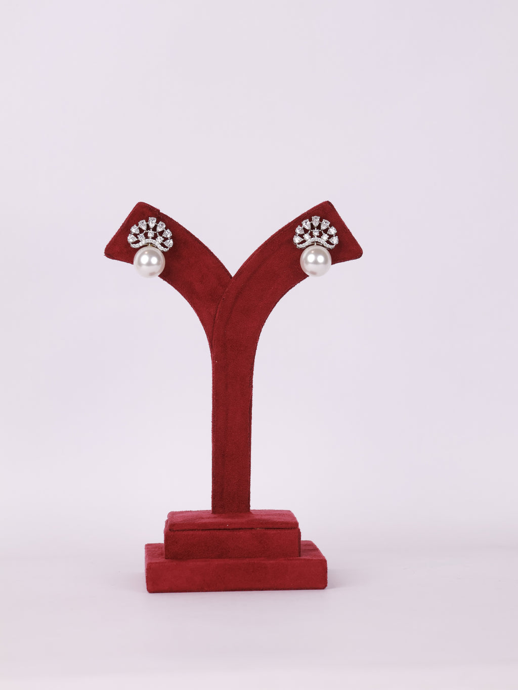 Royal Crown Pearl Stud Earrings