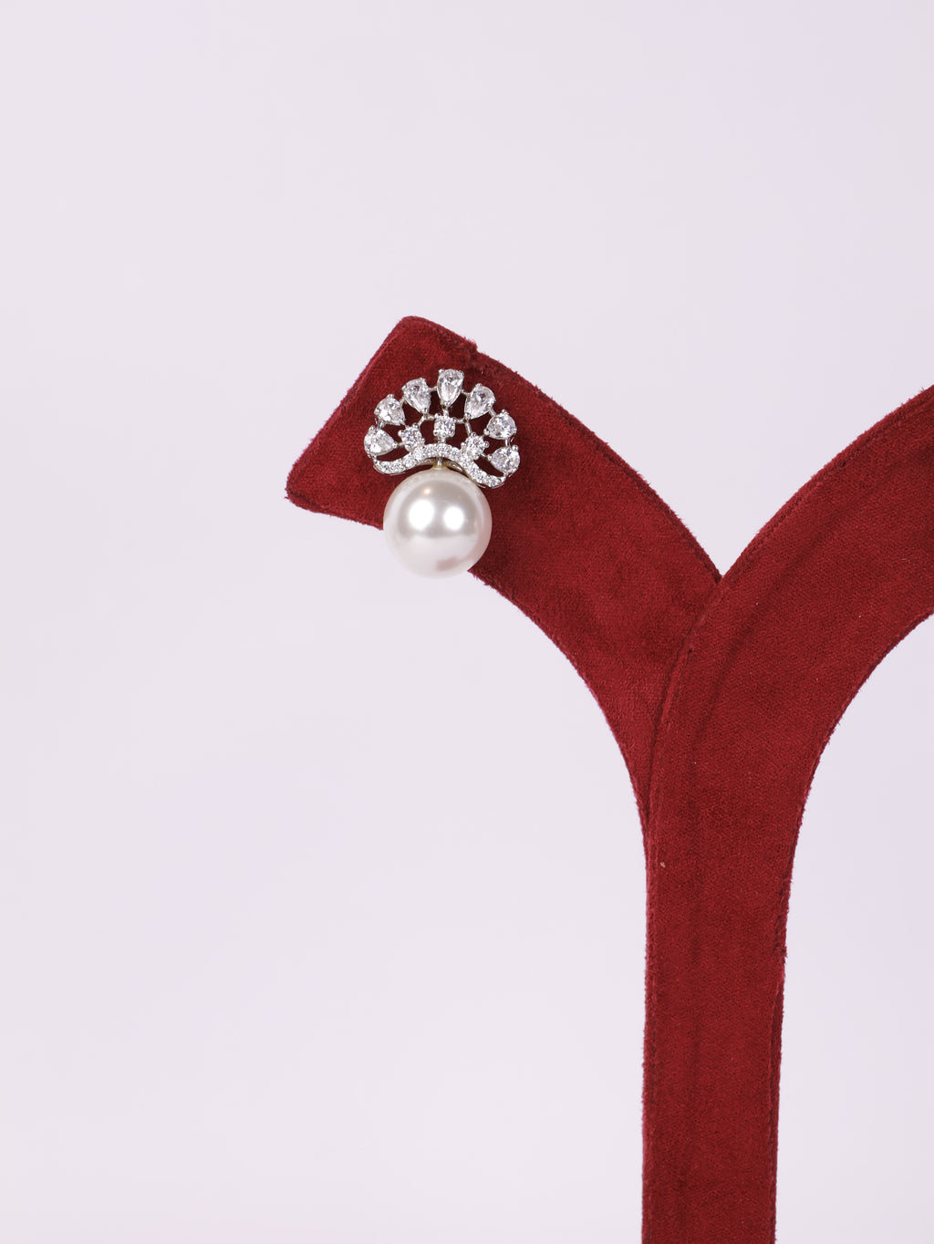 Royal Crown Pearl Stud Earrings