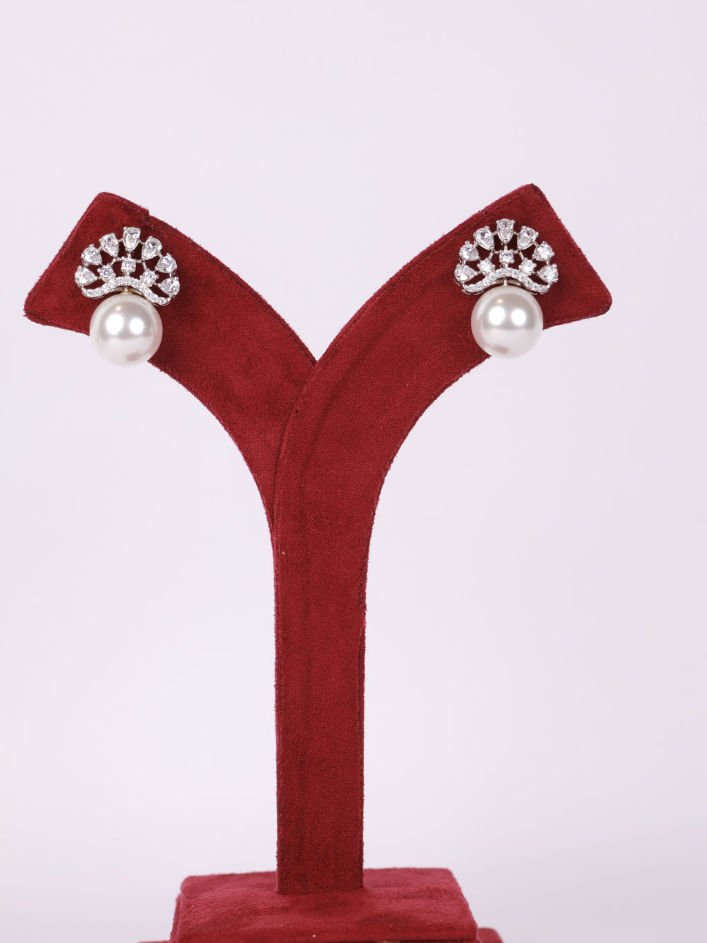 Royal Crown Pearl Stud Earrings