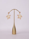 Royal Peach Quartz Botanical Vine Drop Earrings