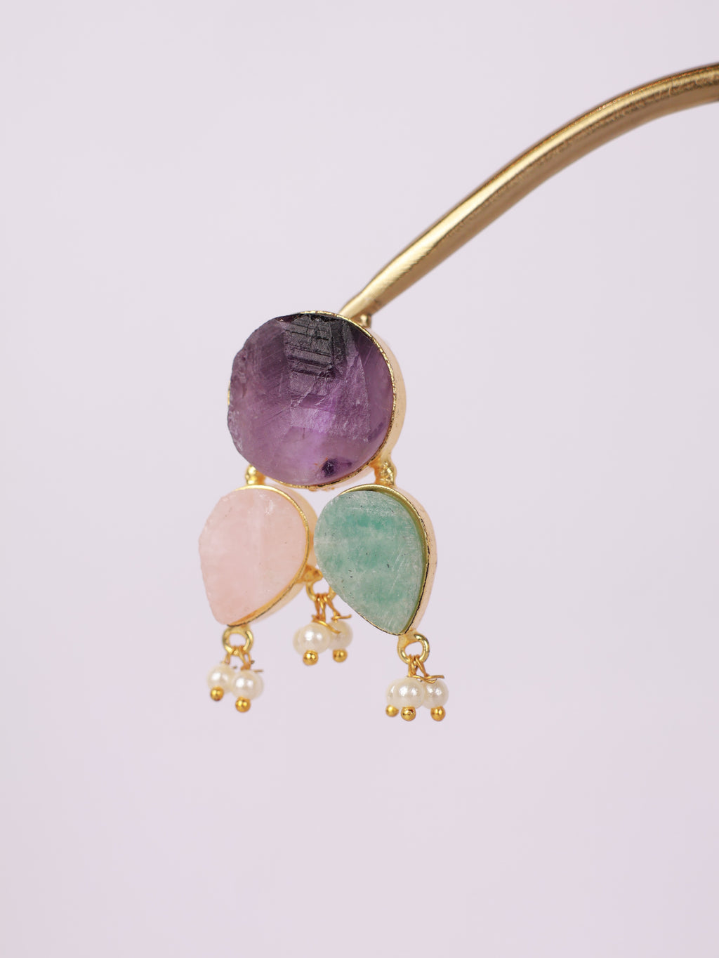 Pastel Gemstone & Pearl Cluster Earrings