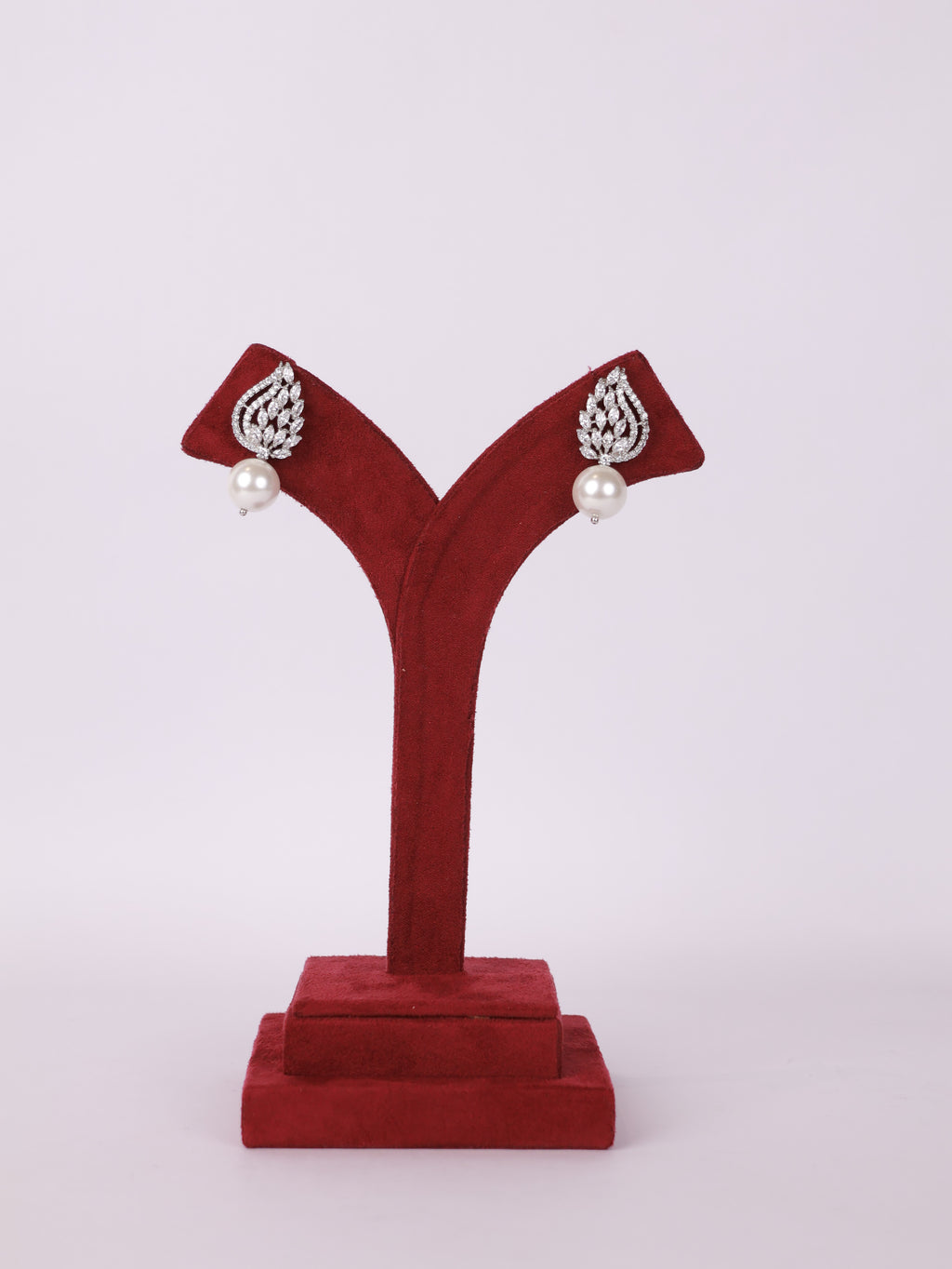 Crystal Flame Pearl Drop Earrings