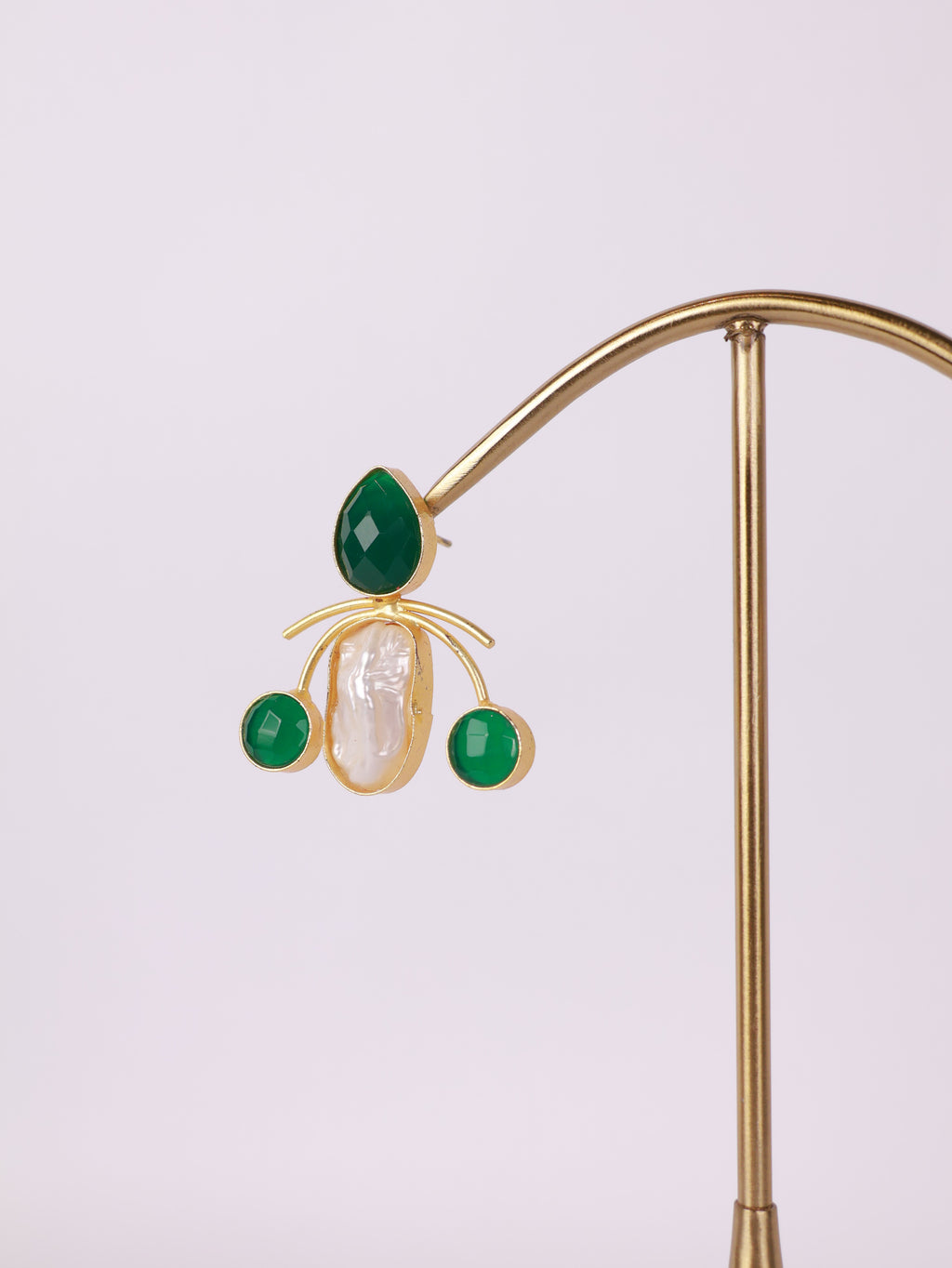 Emerald & Baroque Pearl Statement Earrings