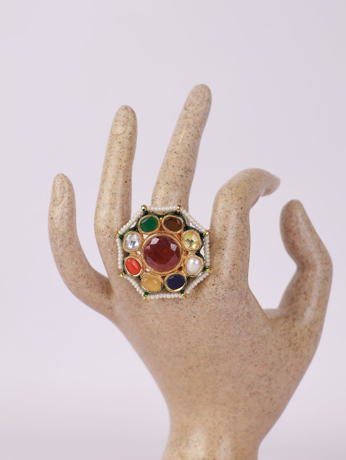 Navratna Bloom Statement Ring