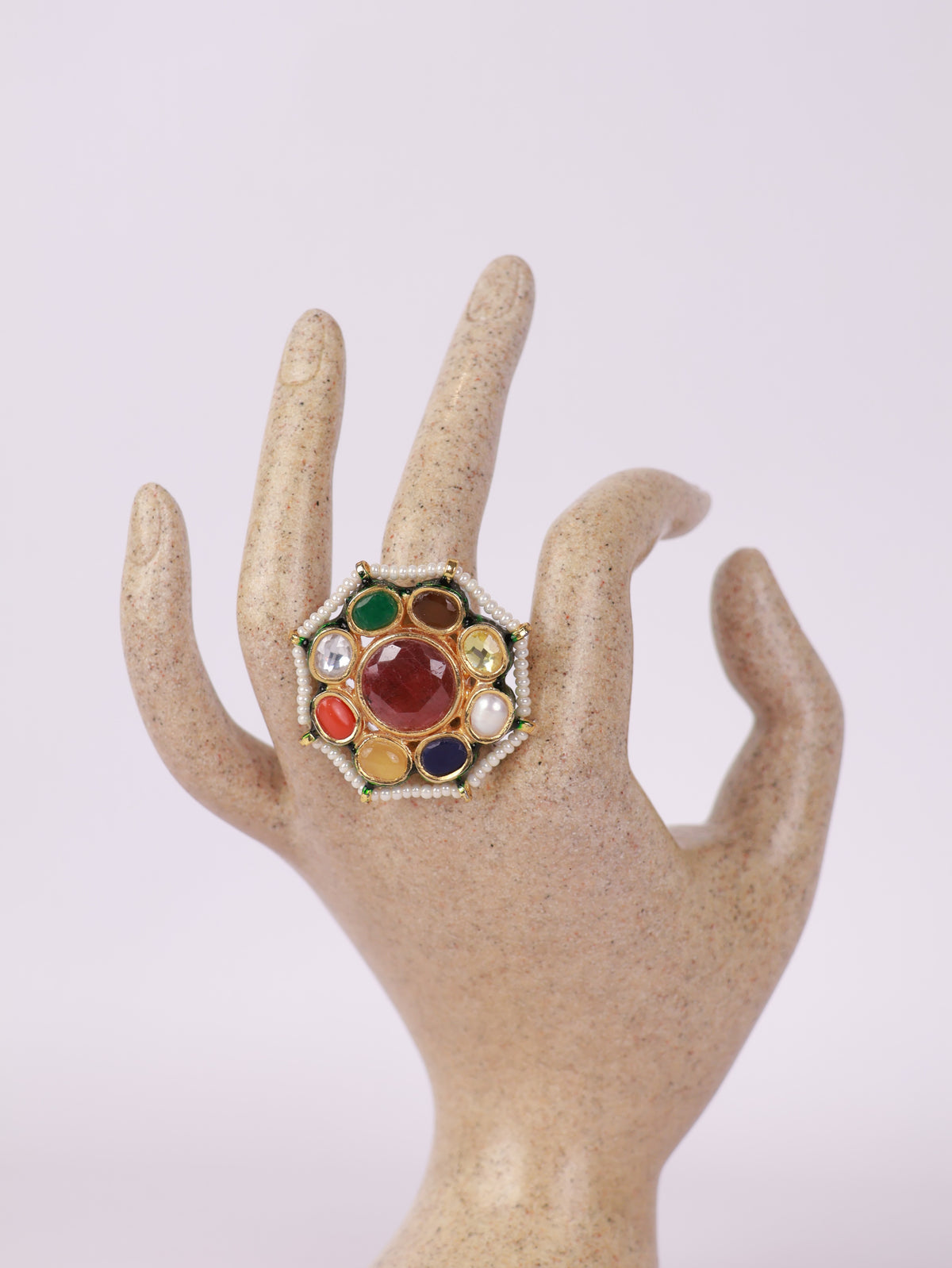Navratna Bloom Statement Ring