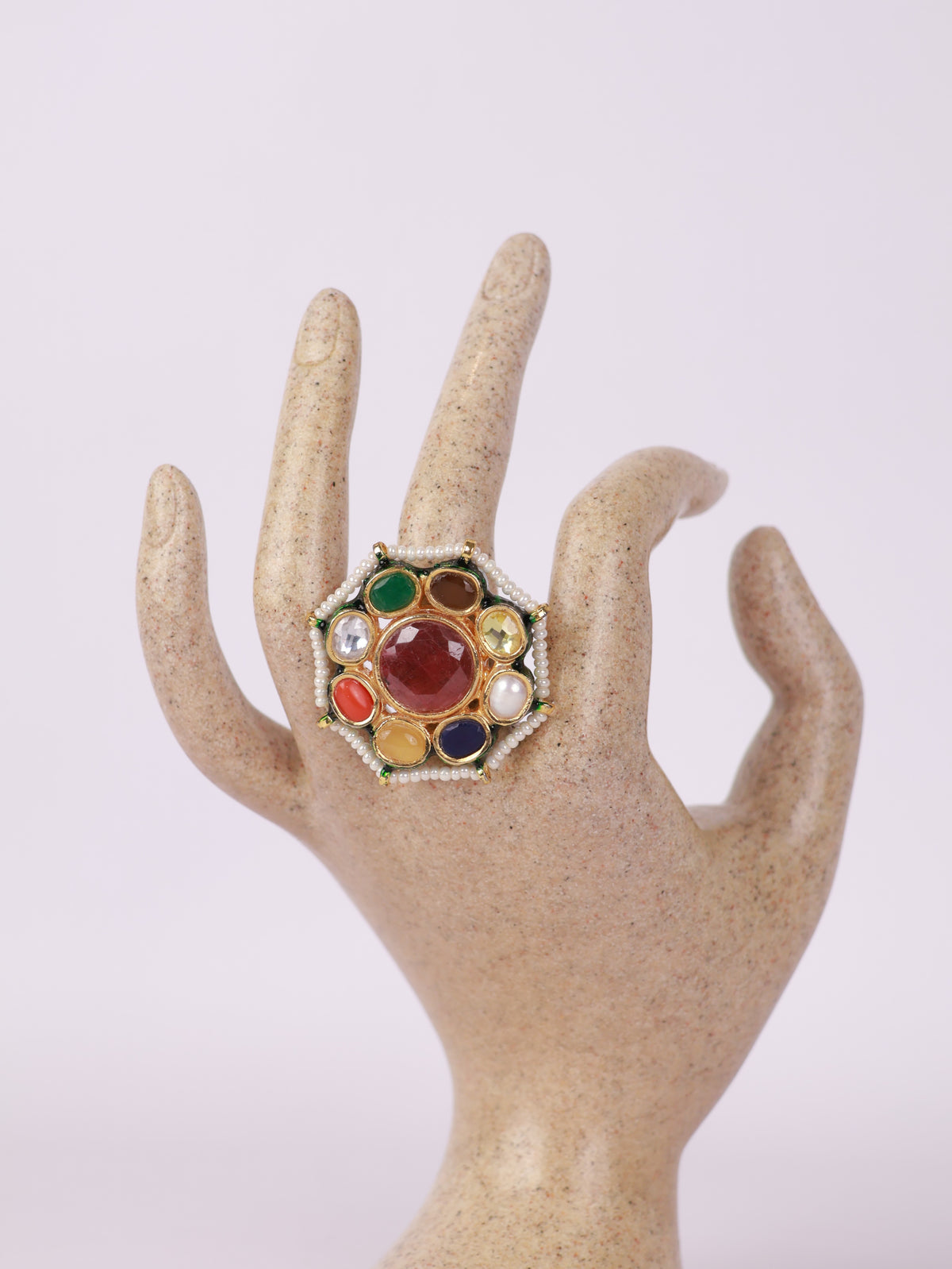 Navratna Bloom Statement Ring
