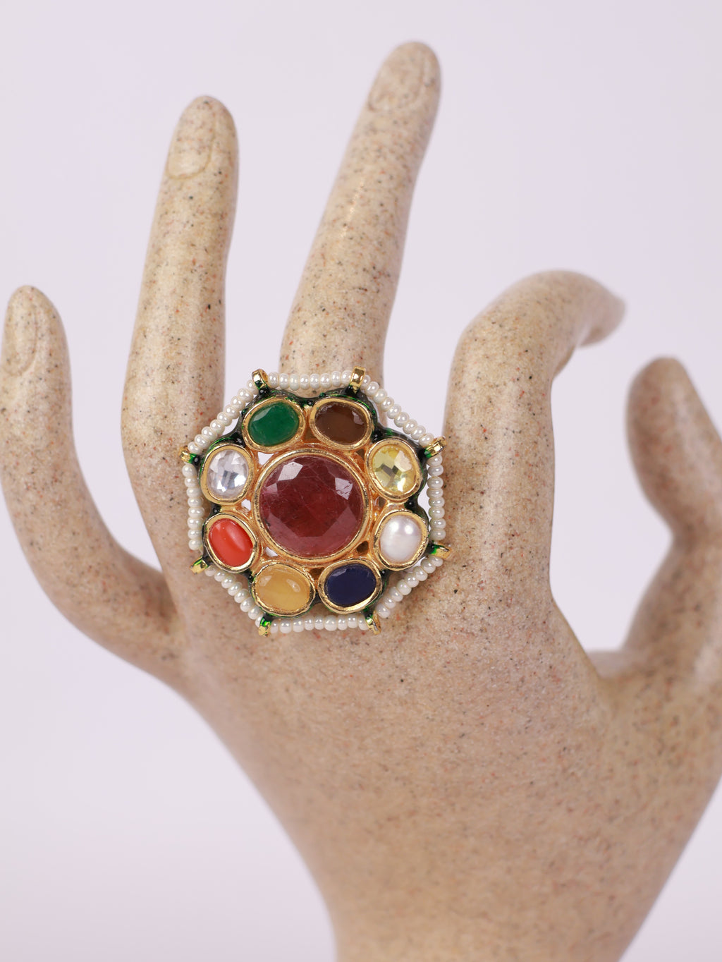 Navratna Bloom Statement Ring