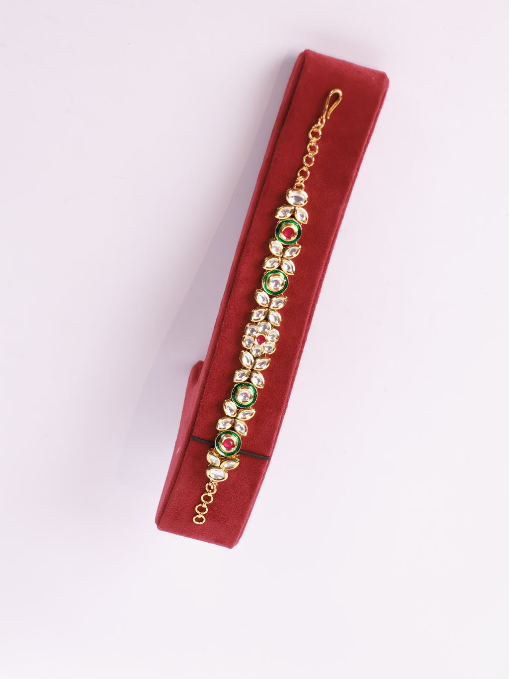 Royal Uncut Kundan Polki Solitaire Halo Bracelet