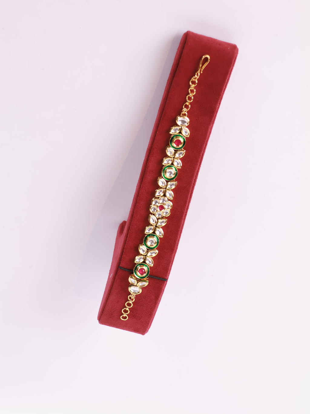 Royal Uncut Kundan Polki Solitaire Halo Bracelet