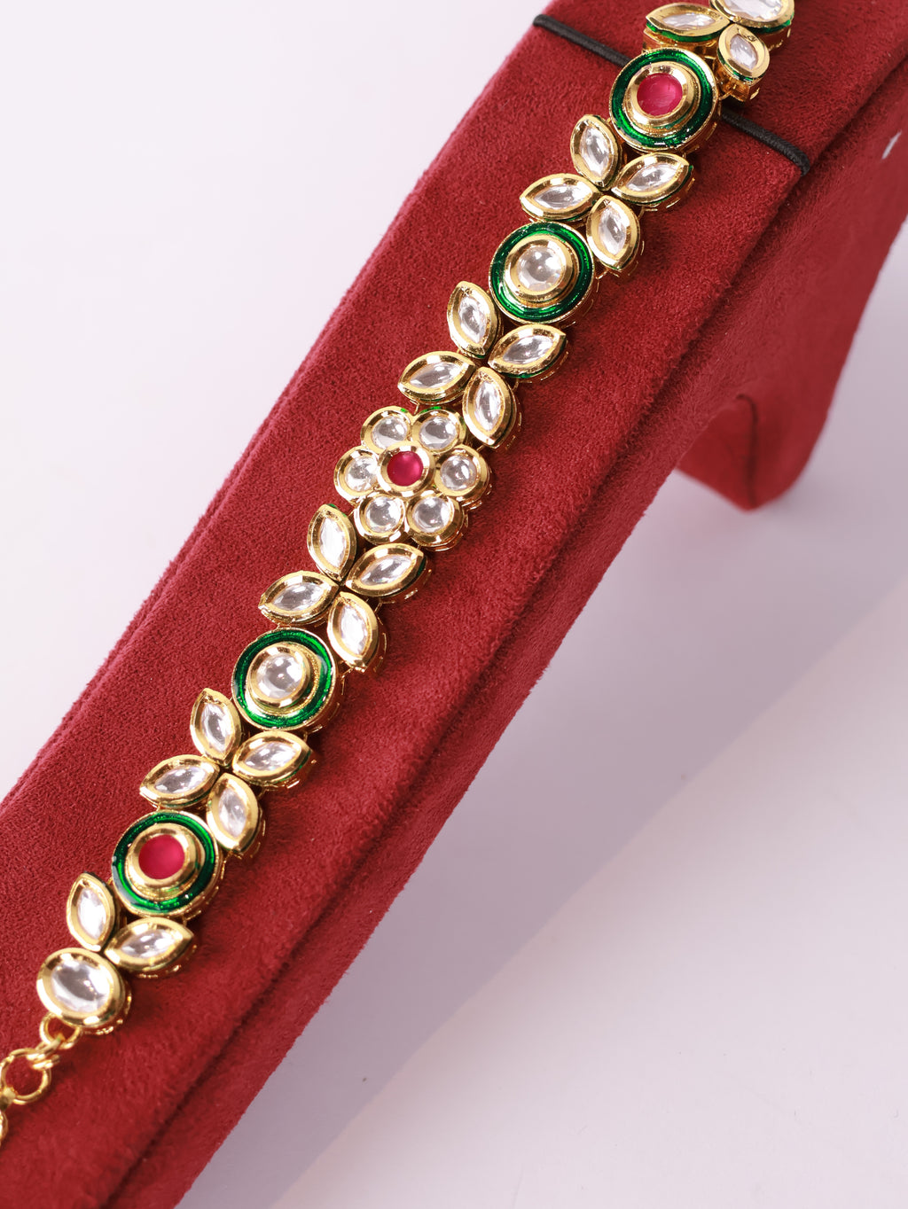Royal Uncut Kundan Polki Solitaire Halo Bracelet