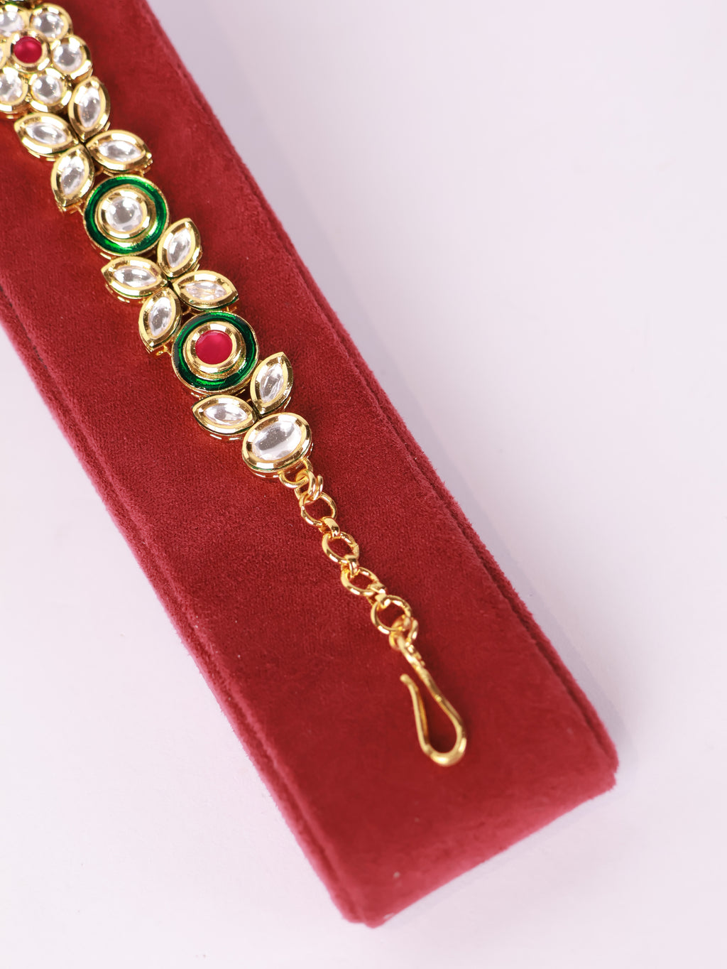 Royal Uncut Kundan Polki Solitaire Halo Bracelet