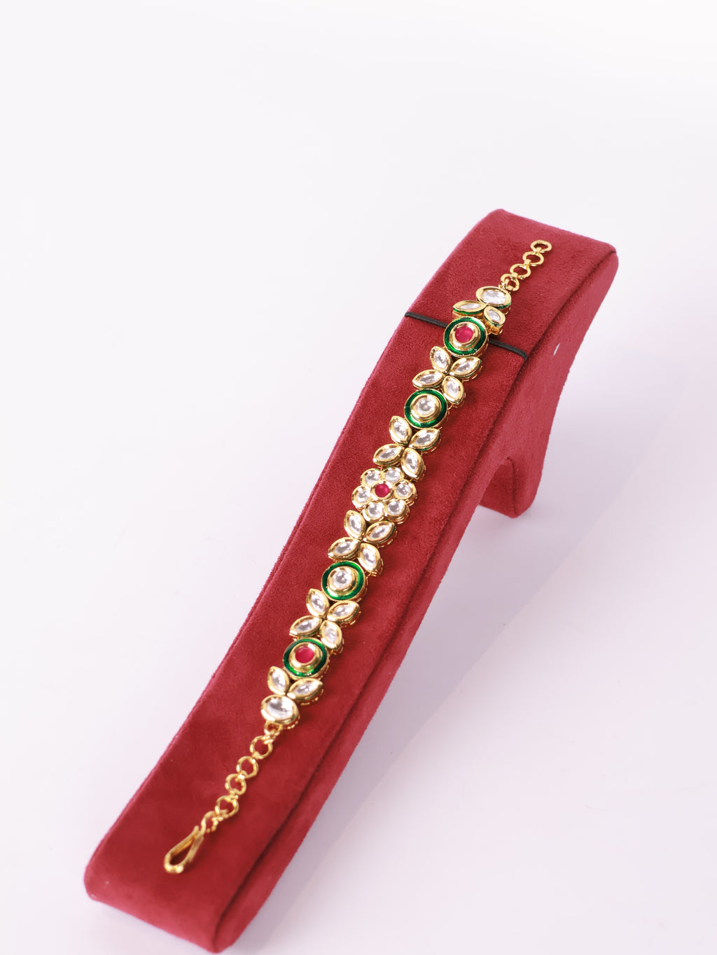 Royal Uncut Kundan Polki Solitaire Halo Bracelet