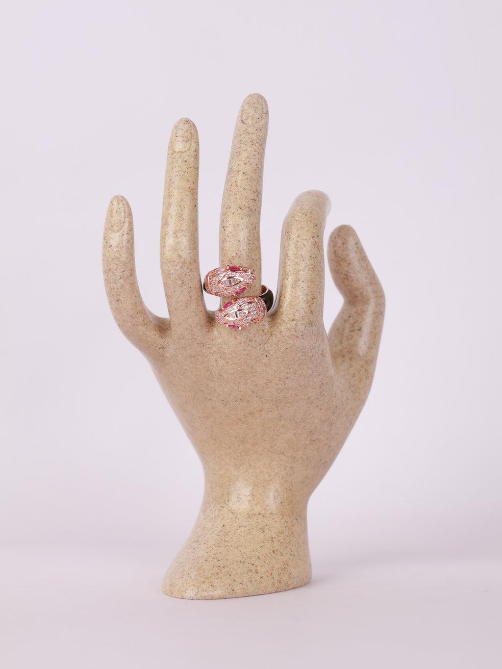 Rose Gold Serpent Crystal Ring