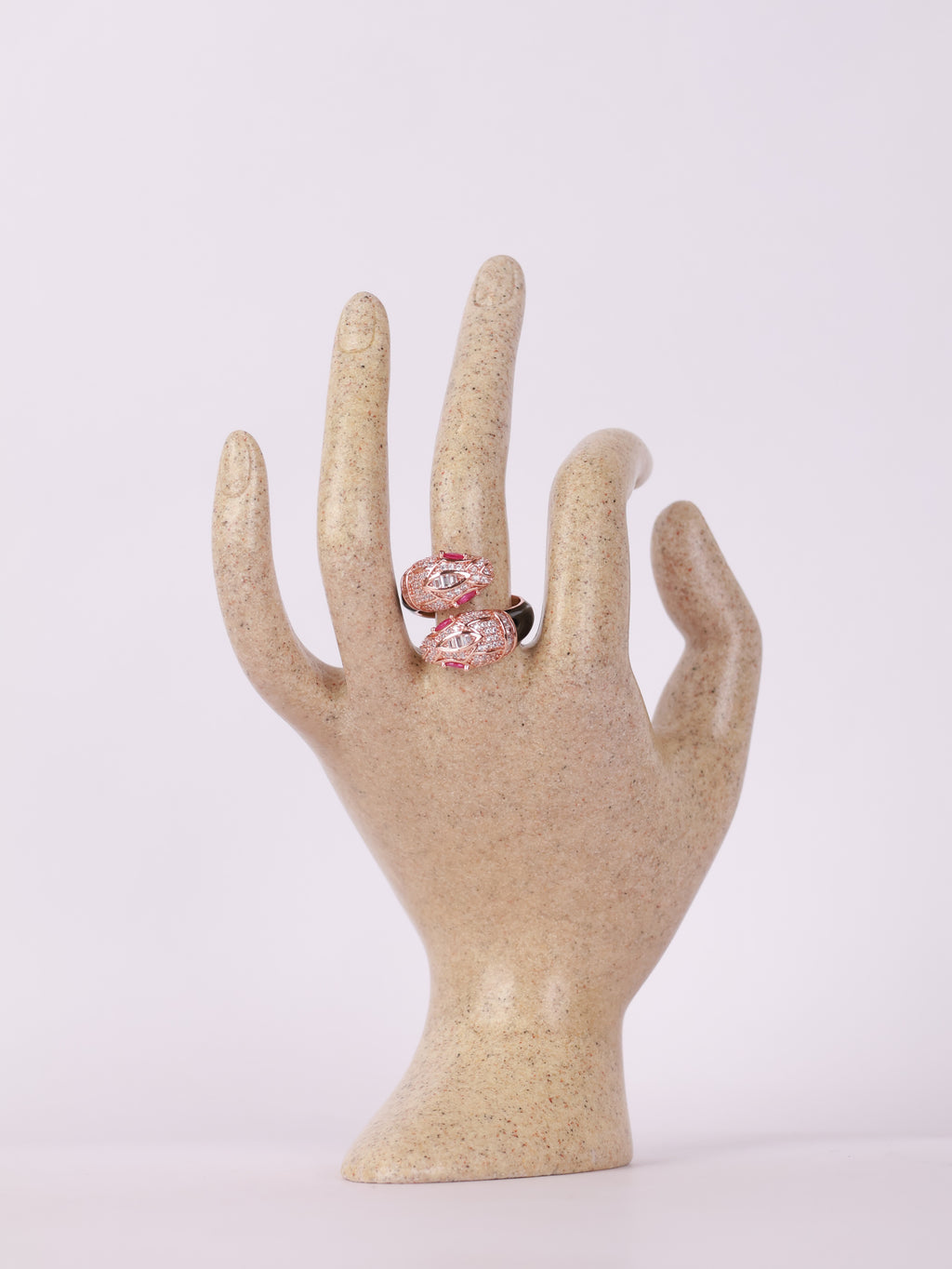 Rose Gold Serpent Crystal Ring