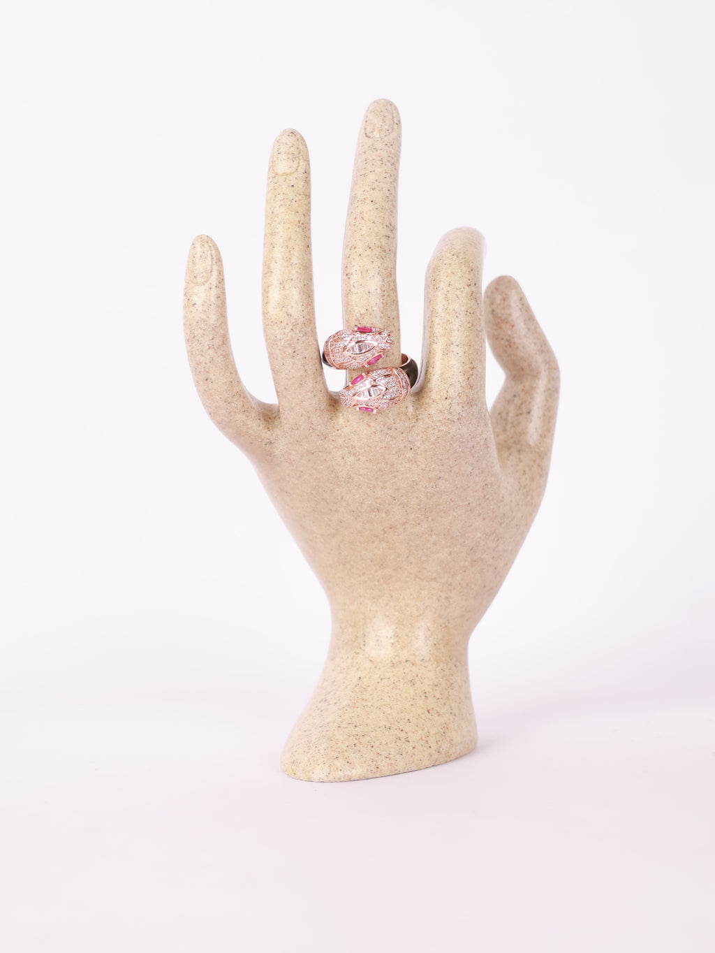 Rose Gold Serpent Crystal Ring
