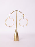 Blush Quartz Gemstone Hoop Earrings