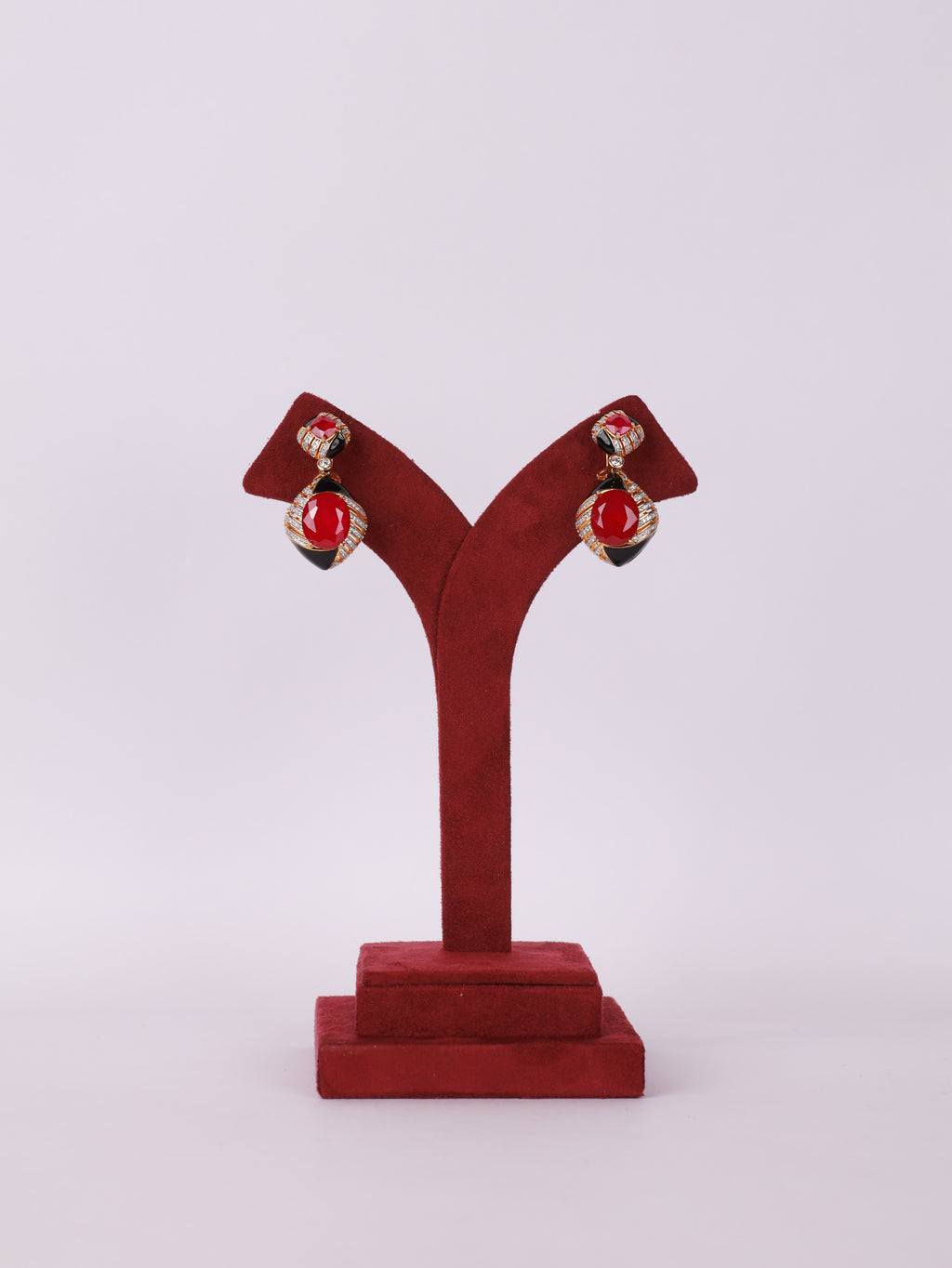 Crimson Luxe Drop Earrings