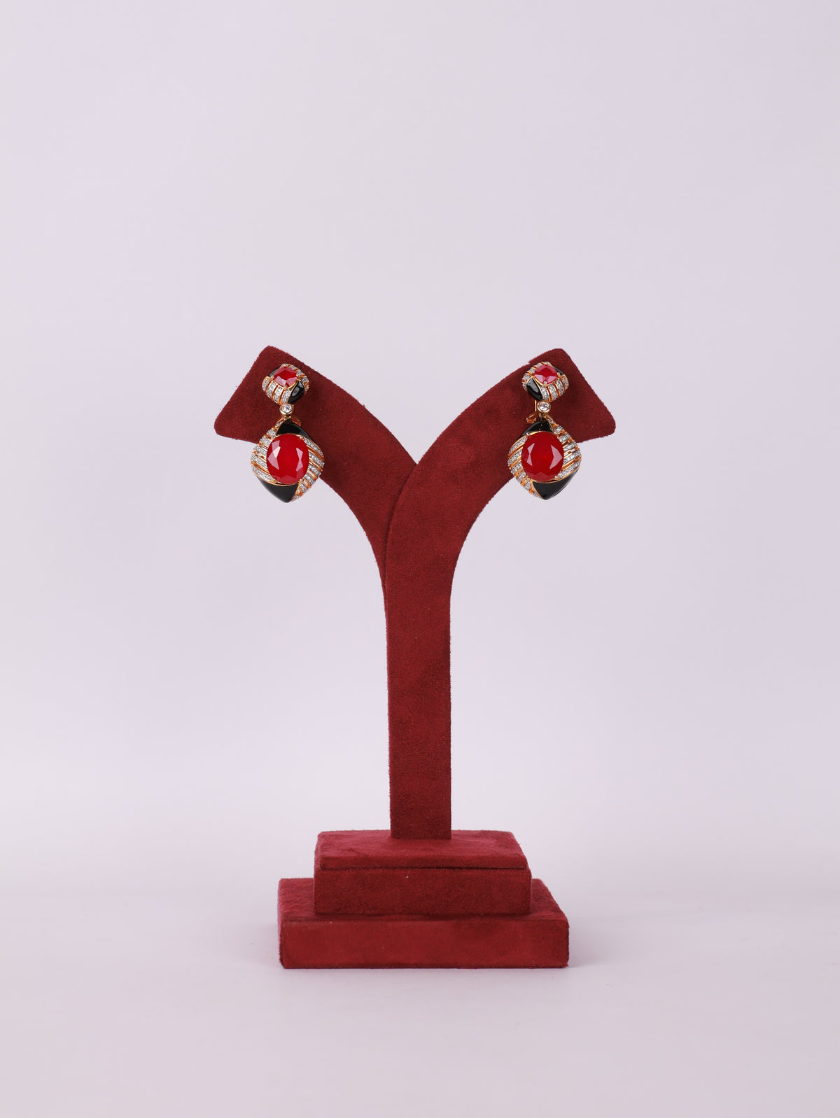 Crimson Luxe Drop Earrings