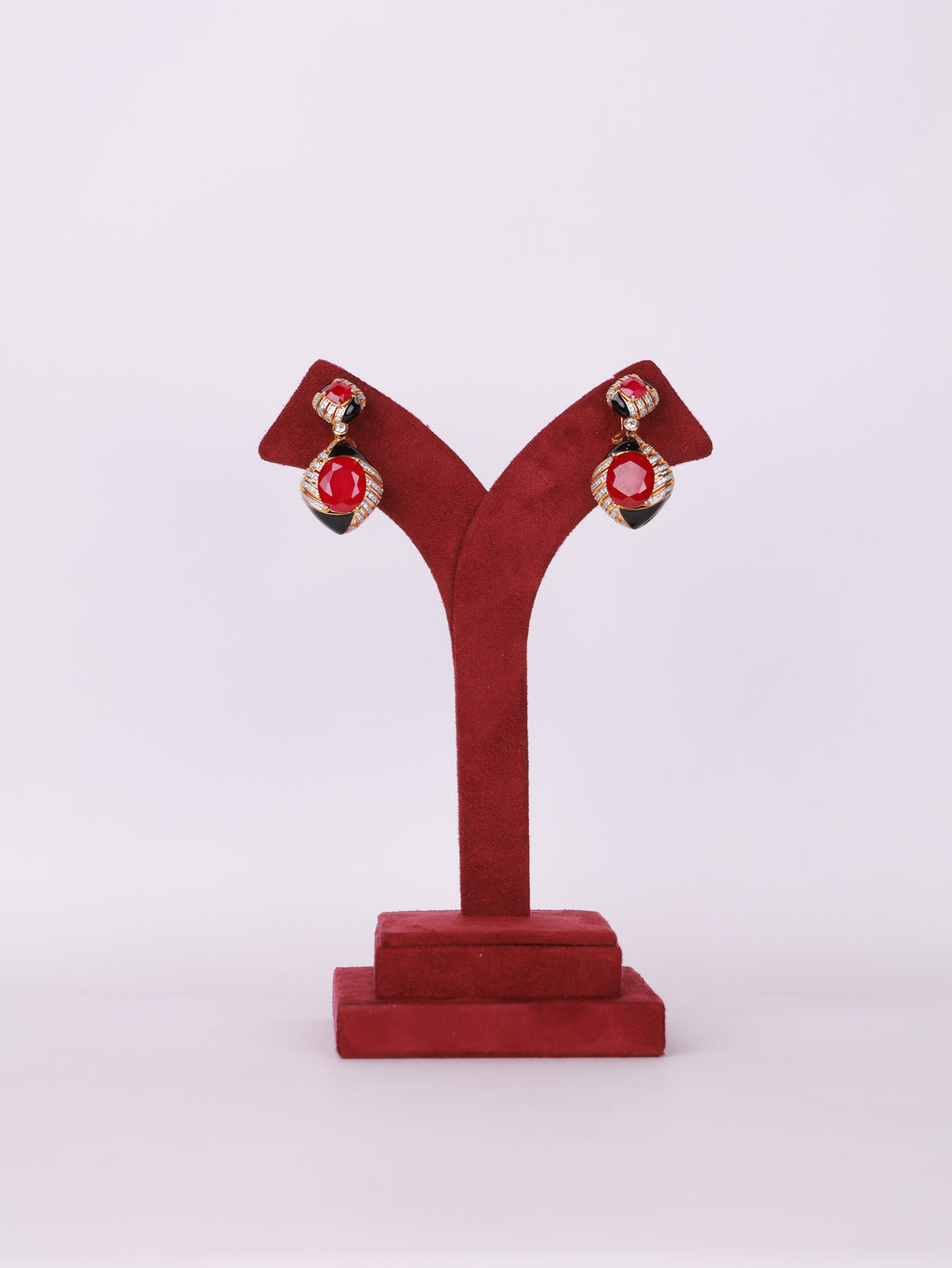 Crimson Luxe Drop Earrings