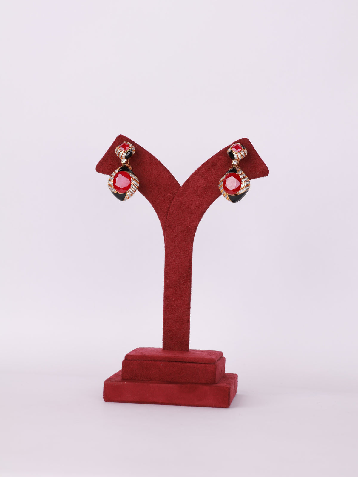 Crimson Luxe Drop Earrings