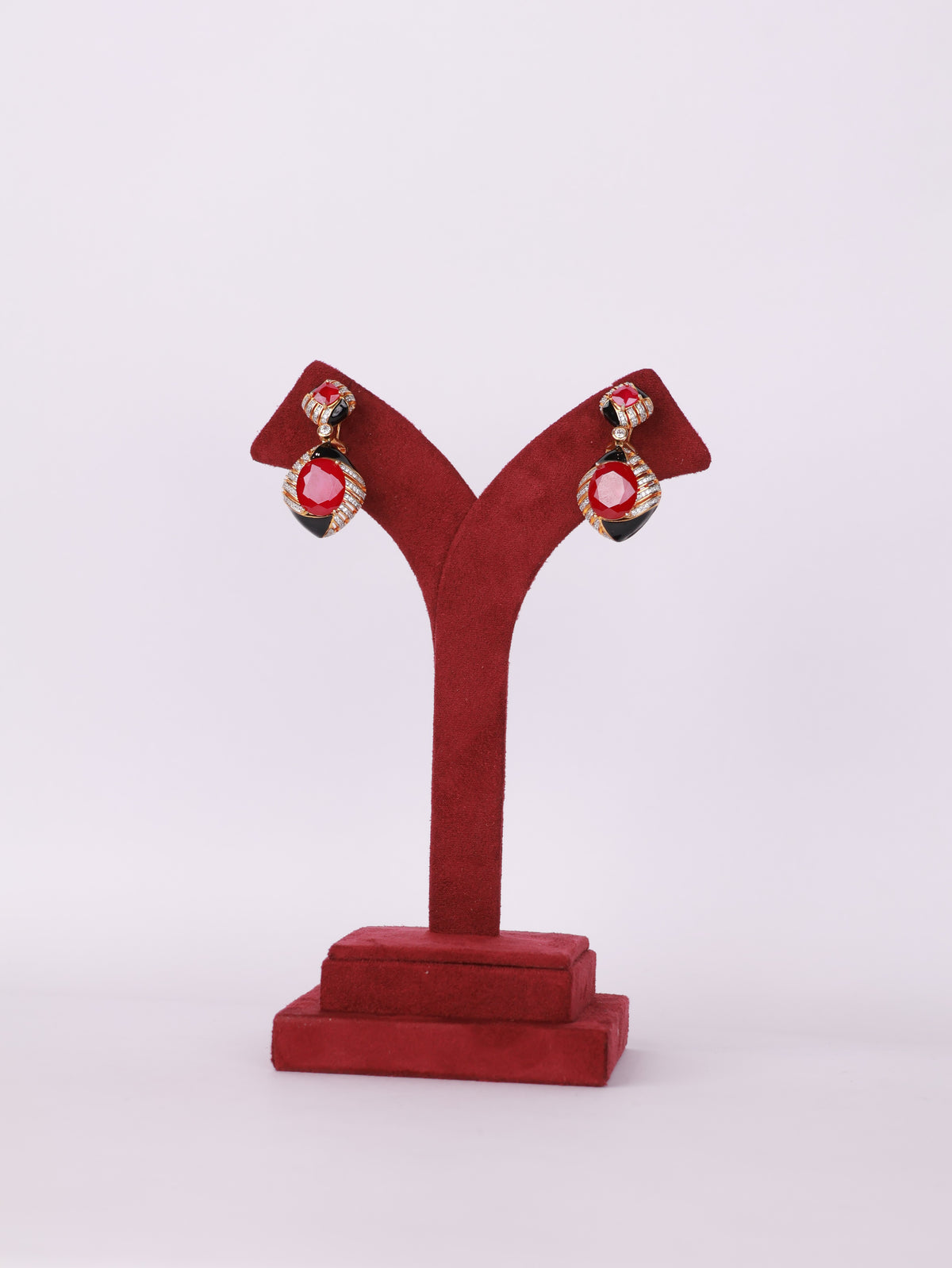 Crimson Luxe Drop Earrings