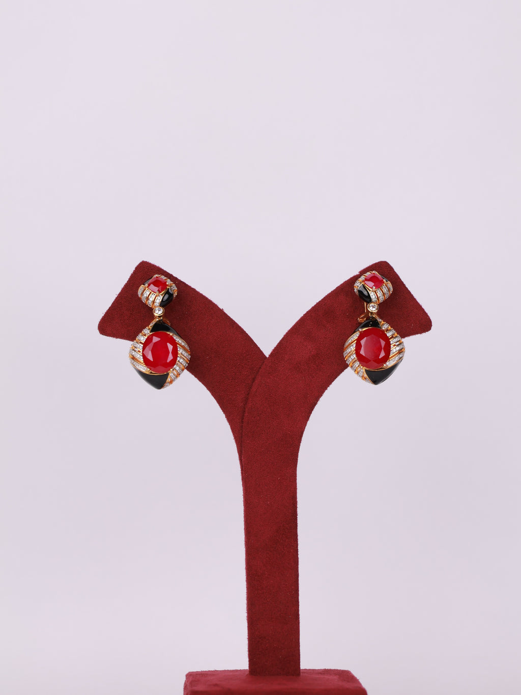 Crimson Luxe Drop Earrings