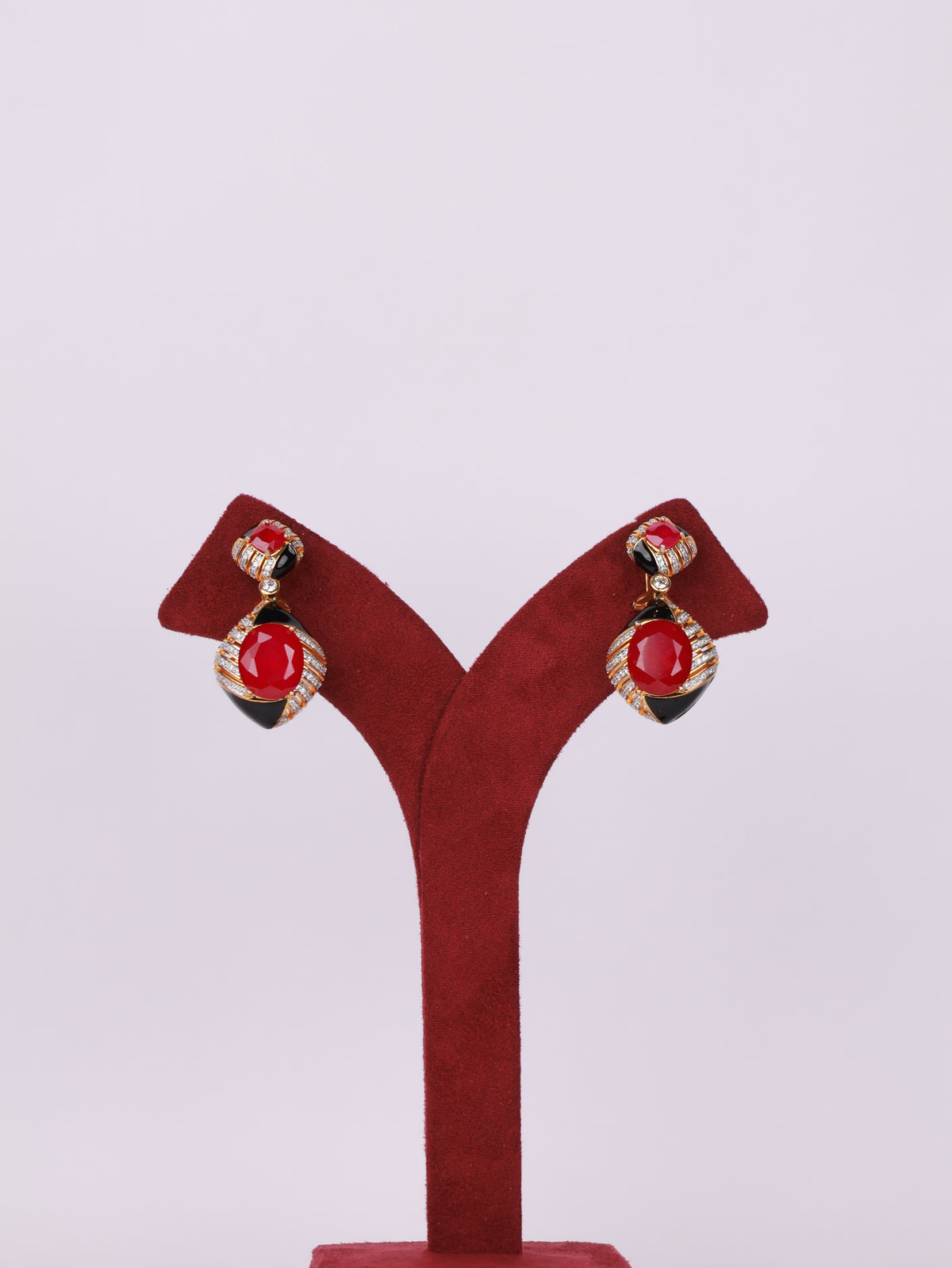 Crimson Luxe Drop Earrings