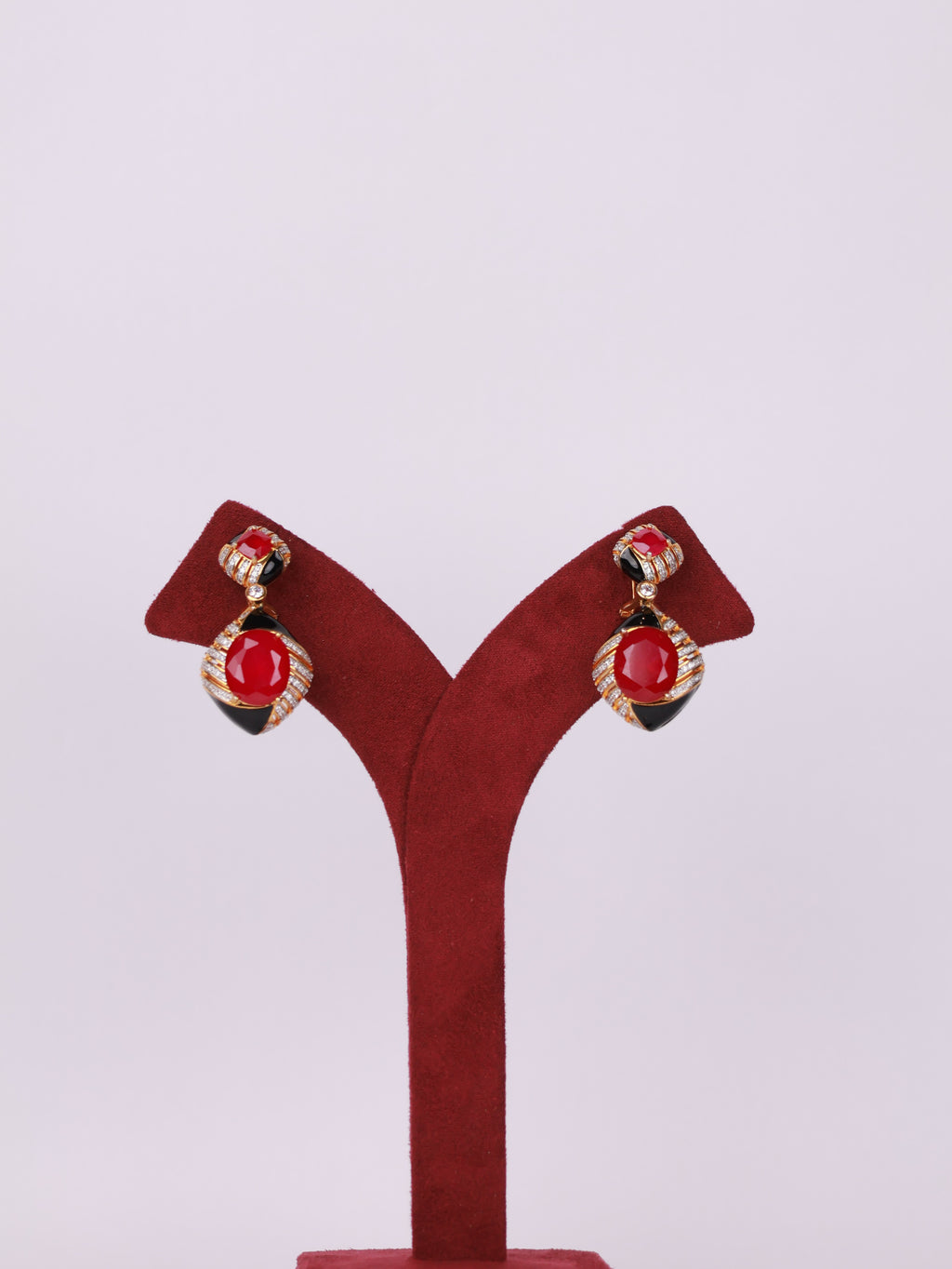 Crimson Luxe Drop Earrings