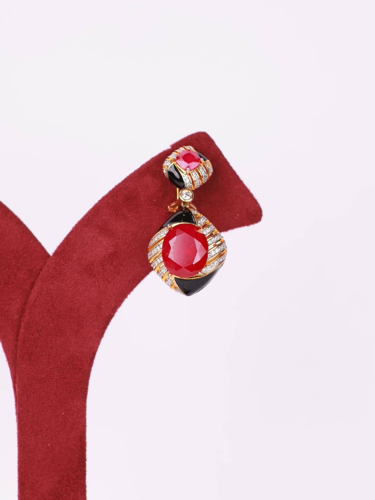 Crimson Luxe Drop Earrings